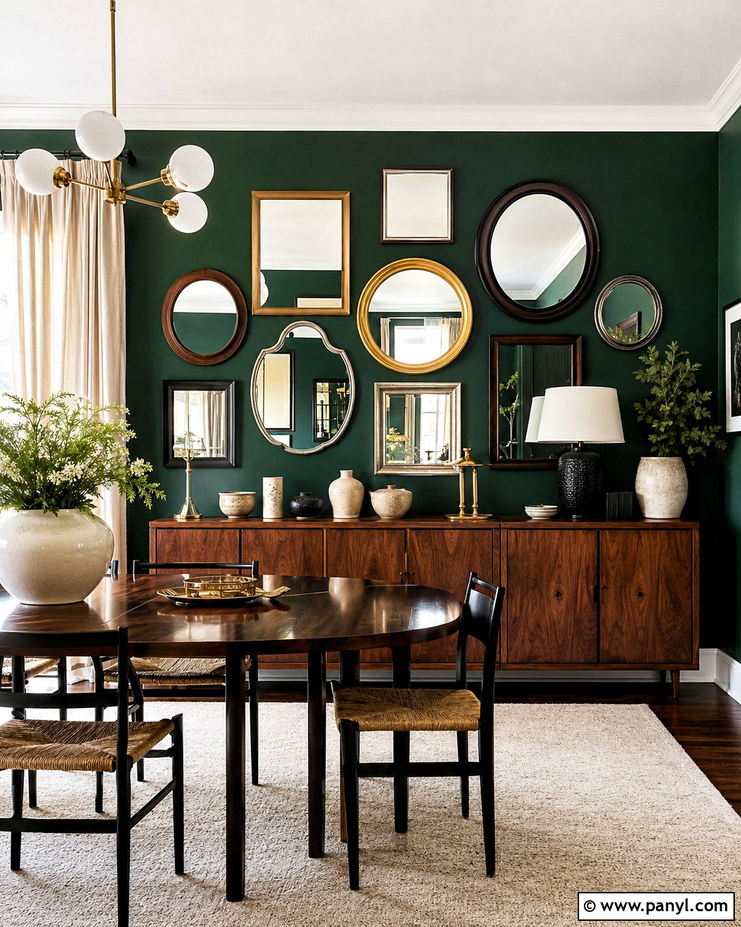 Mirror Gallery Wall Over Sideboard - 20 mirror wall decor ideas