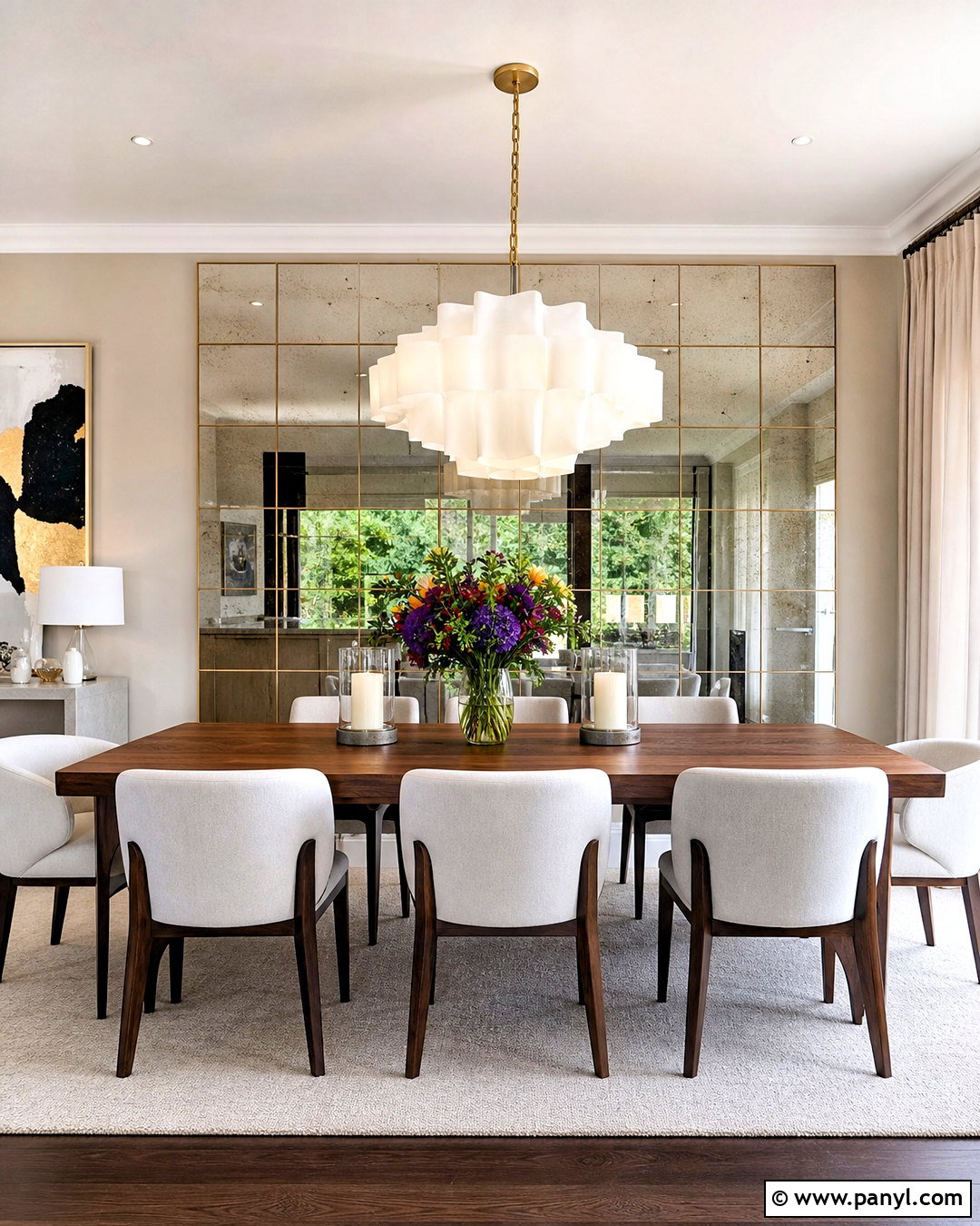 Mirror Grid Accent Wall - 20 unique accent wall ideas