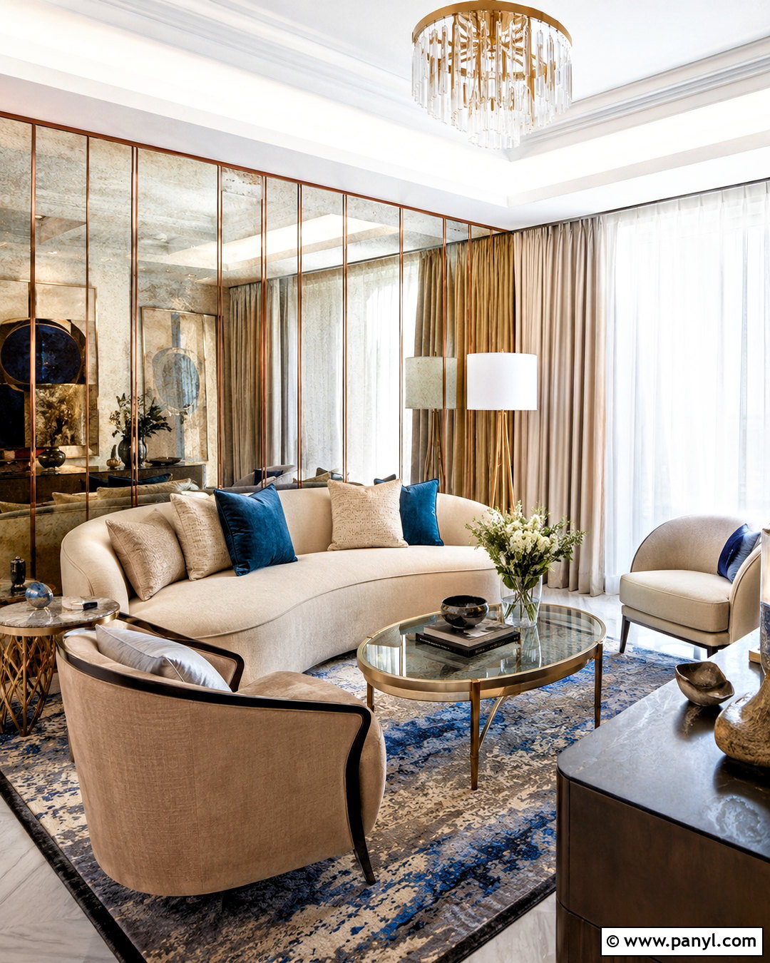 Mirror Panel Living Room Wall - 20 latest wall designs for living room ideas