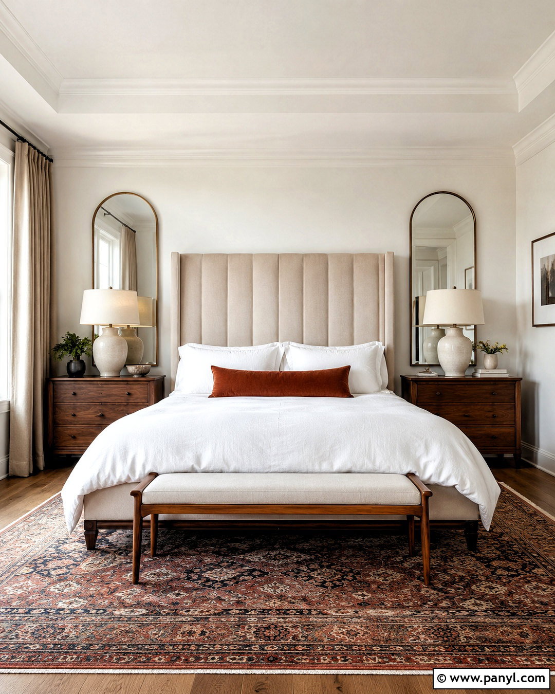 Mirror Wall Above Bedroom Nightstands - 20 mirror wall decor ideas