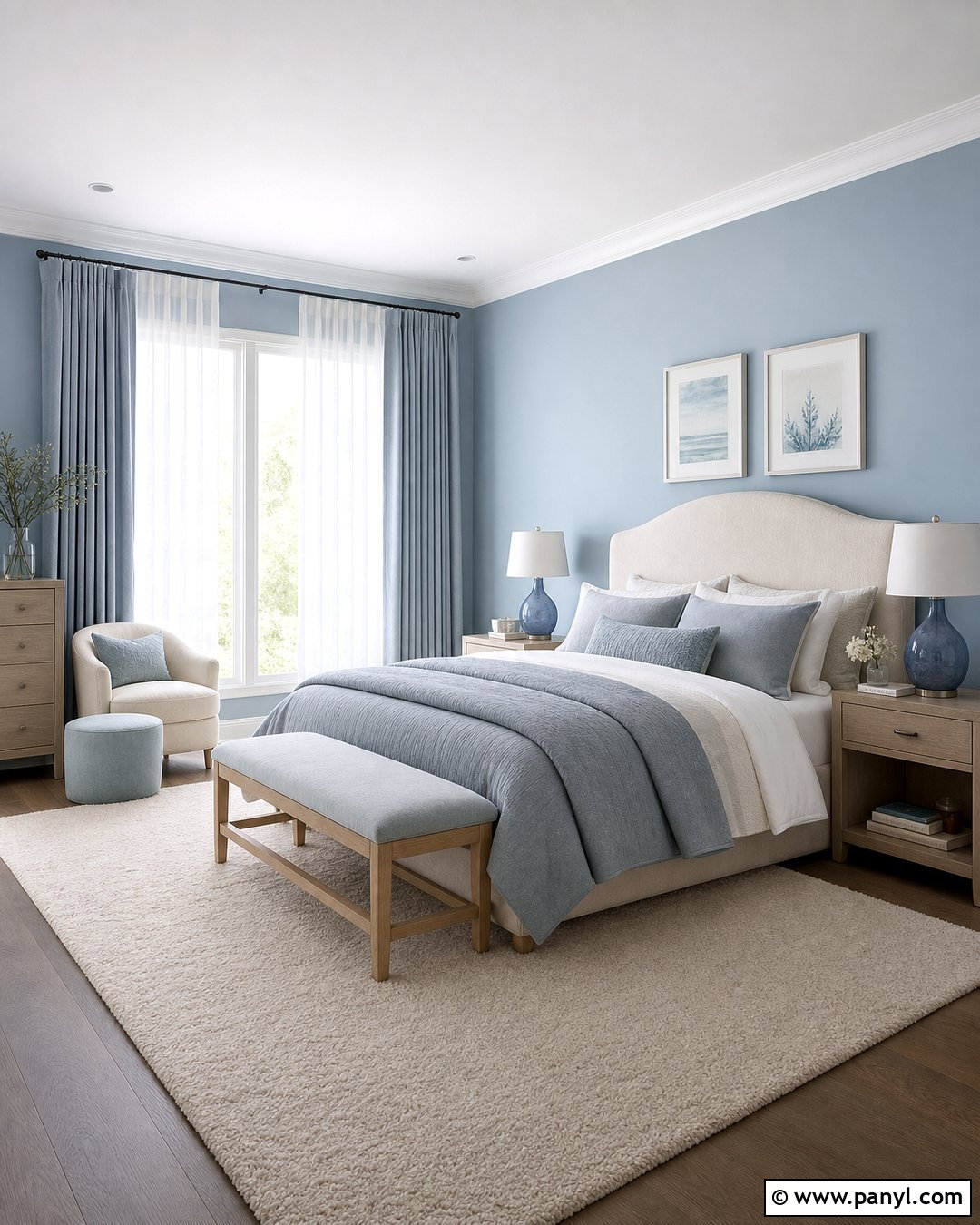 Misty Blue Bedroom - 30 blue wall colors bedroom ideas