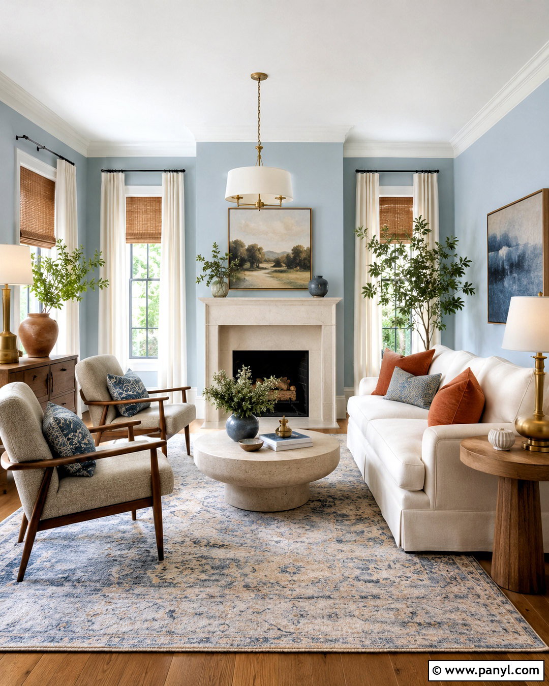 Misty Blue Living Room Walls - 20 light wall colors for living room ideas