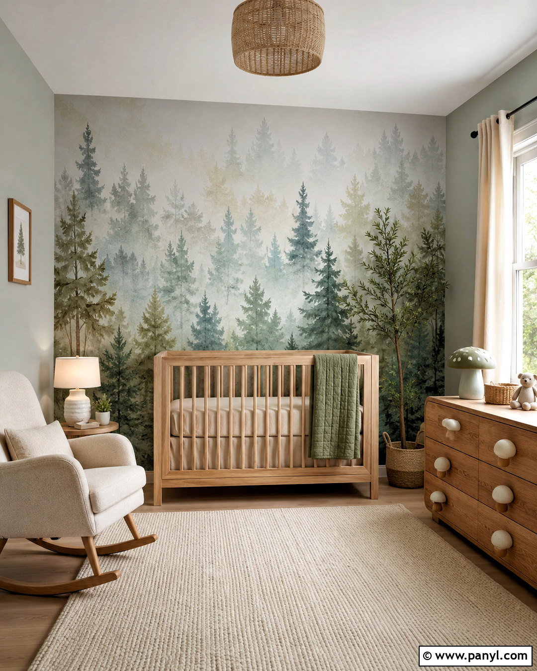 Misty Forest Nursery Mural Colors - 20 Woodland Nursery Wall Color Ideas