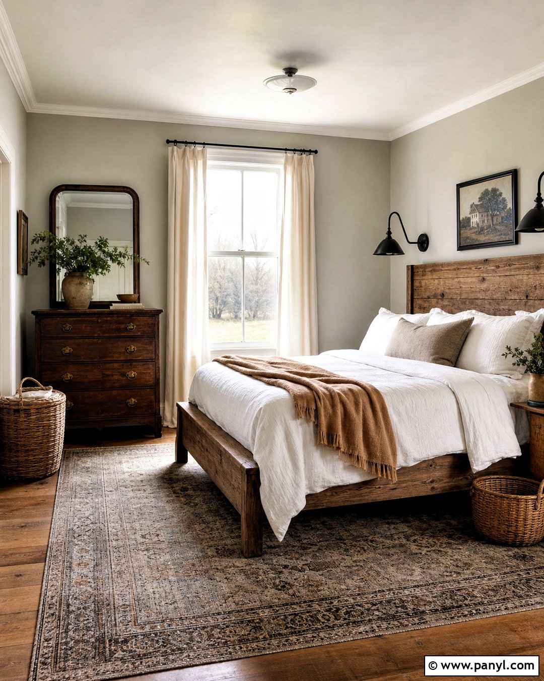 Misty Gray Farmhouse Bedroom - 20 farmhouse bedroom paint colors
