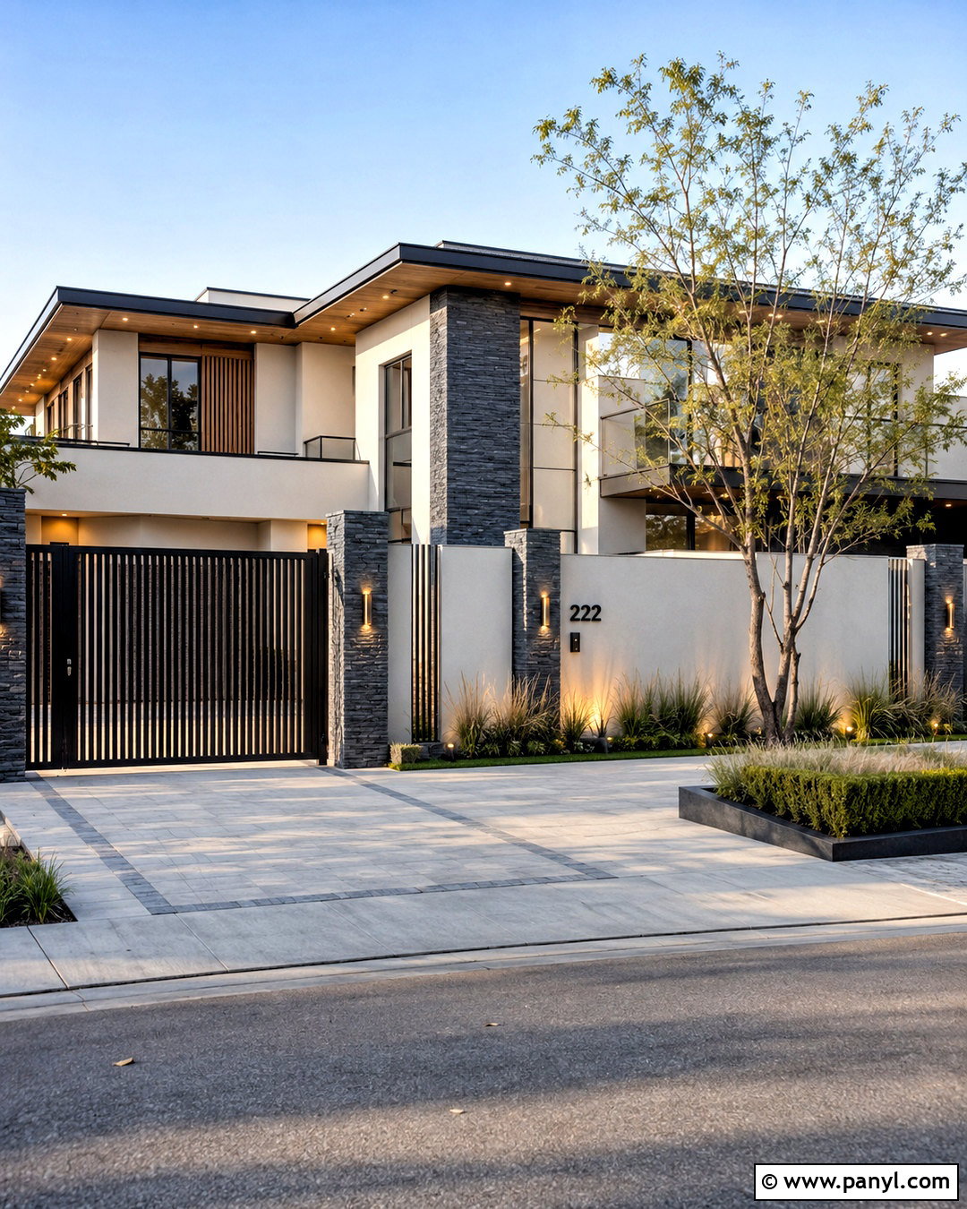 Mixed Material Compound Wall - 20 compound wall design exterior modern ideas