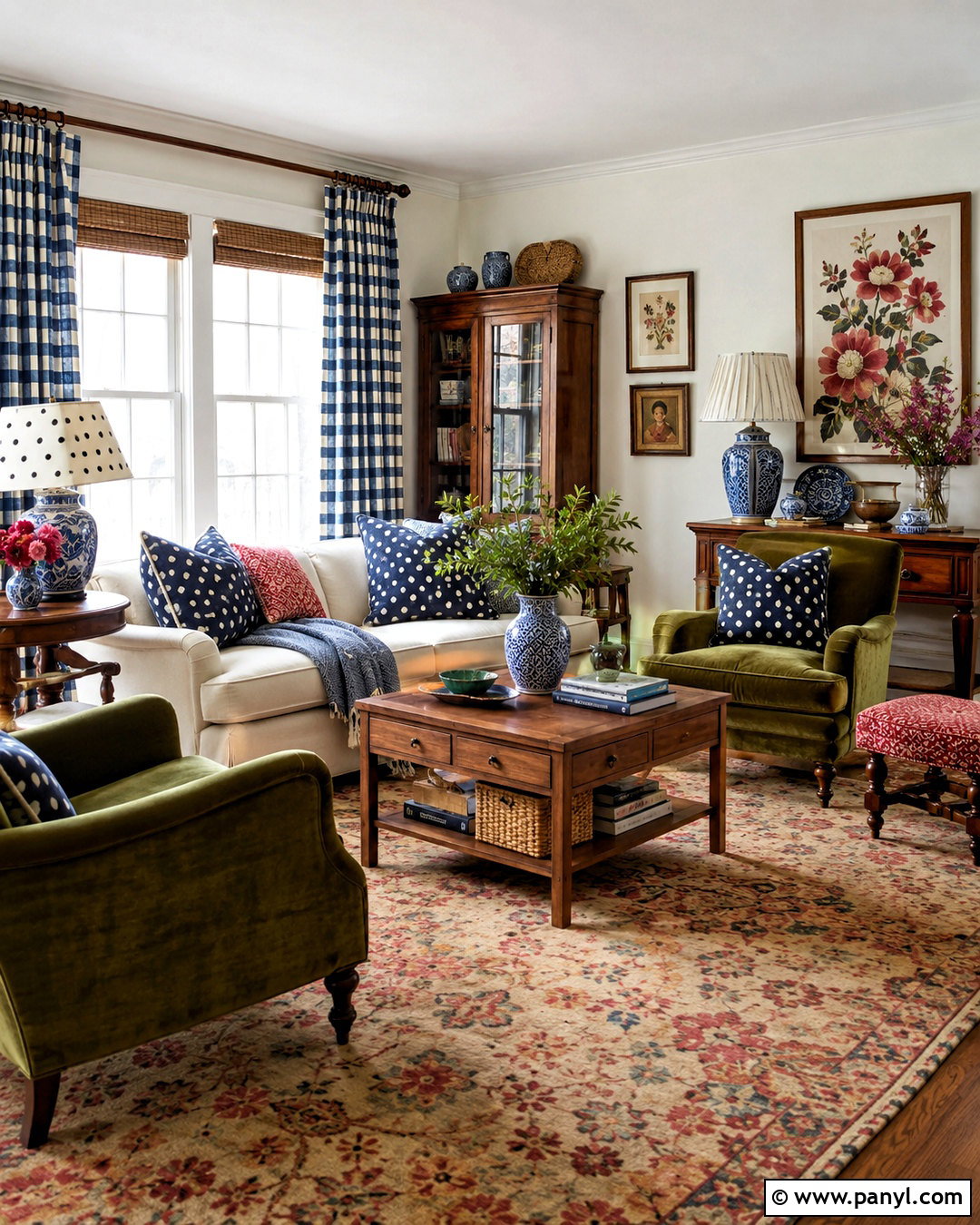 Mixed Pattern Polka Dot Living Room - 20 polka dot pattern design ideas