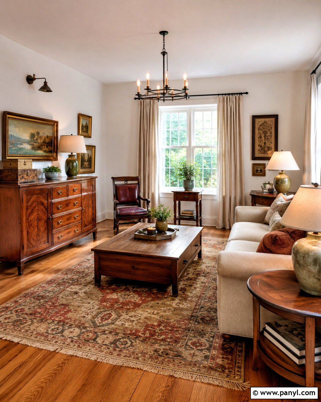 Mixed Vintage Wood Living Room - 20 different wood tones in one room ideas