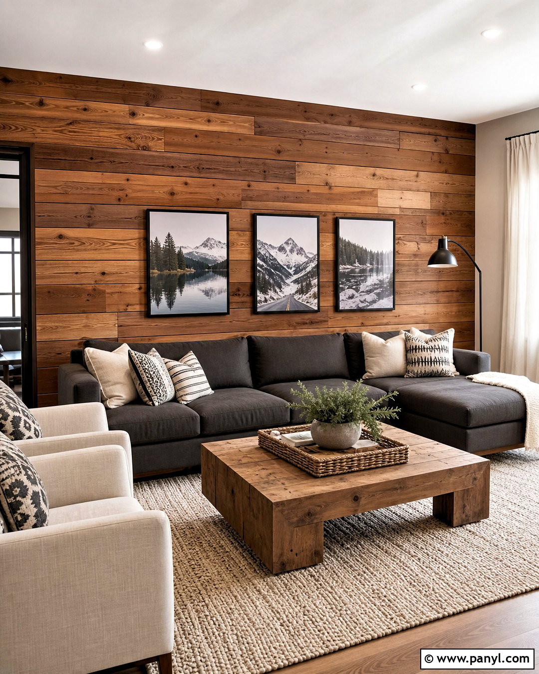 Mixed Width Wood Plank Accent Wall - 20 wood accent wall living room ideas