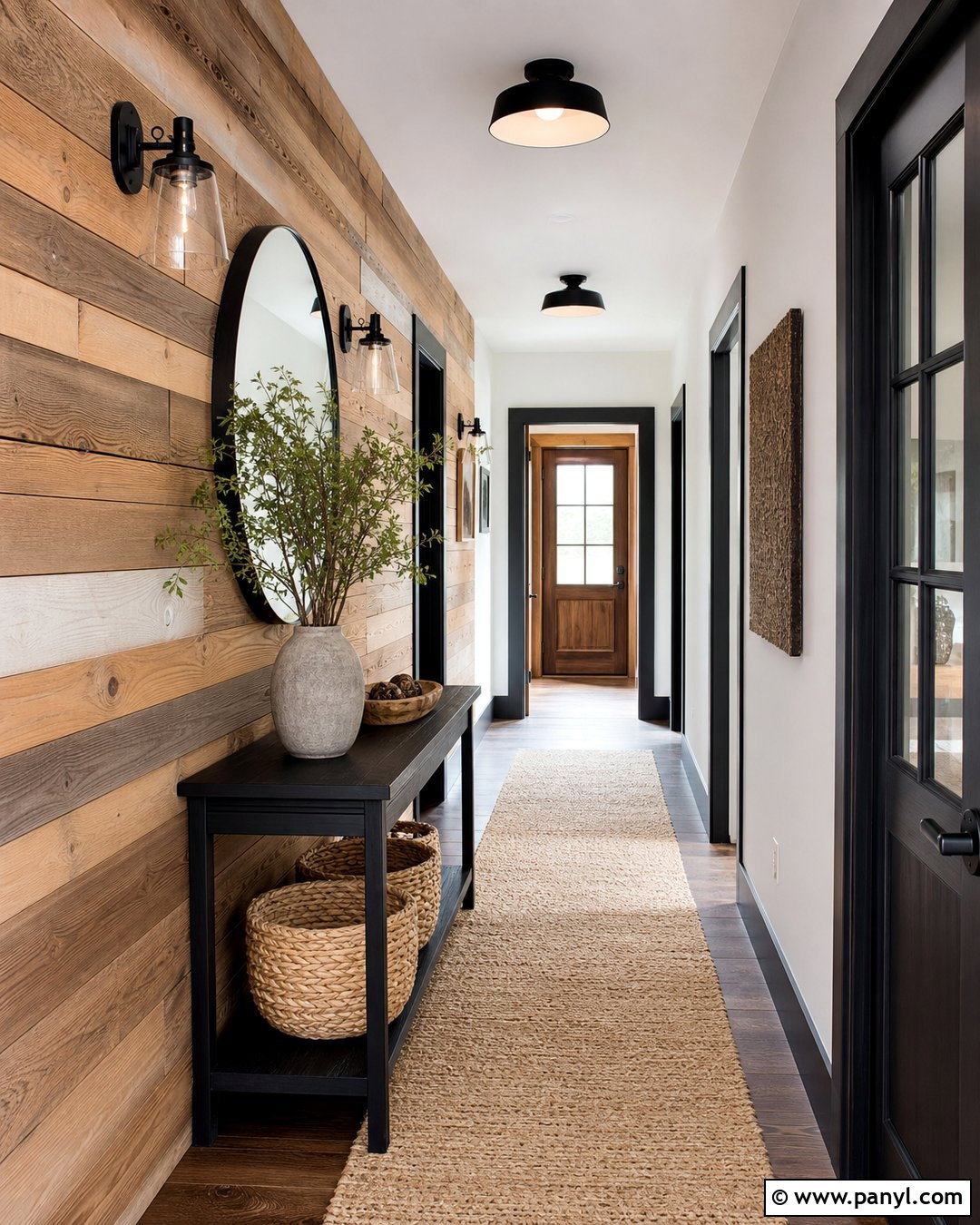 Mixed Width Wood Rustic Accent Wall - 30 Rustic Accent Wall Ideas
