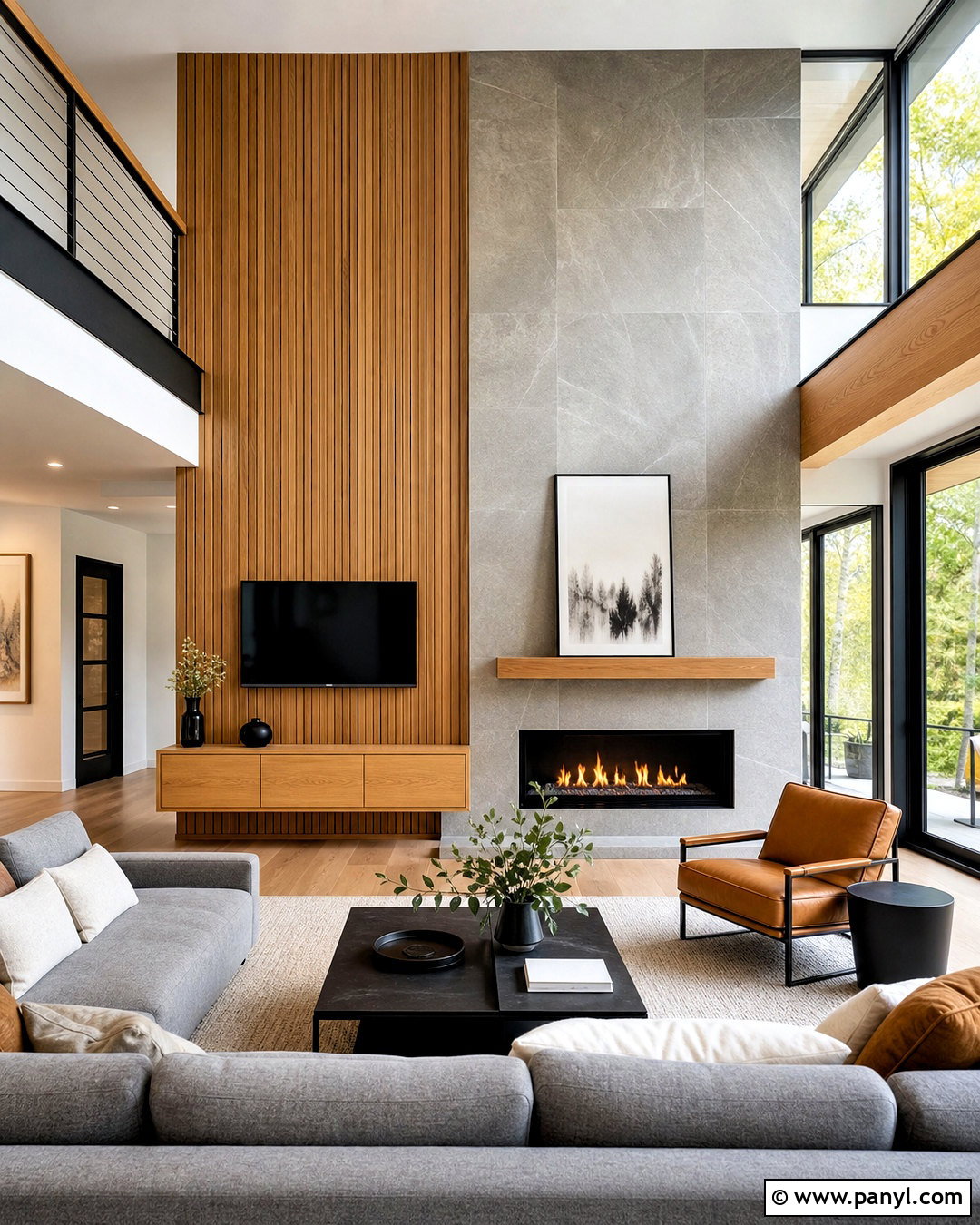 Mixed Wood And Stone Accent Wall - 20 wood accent wall ideas