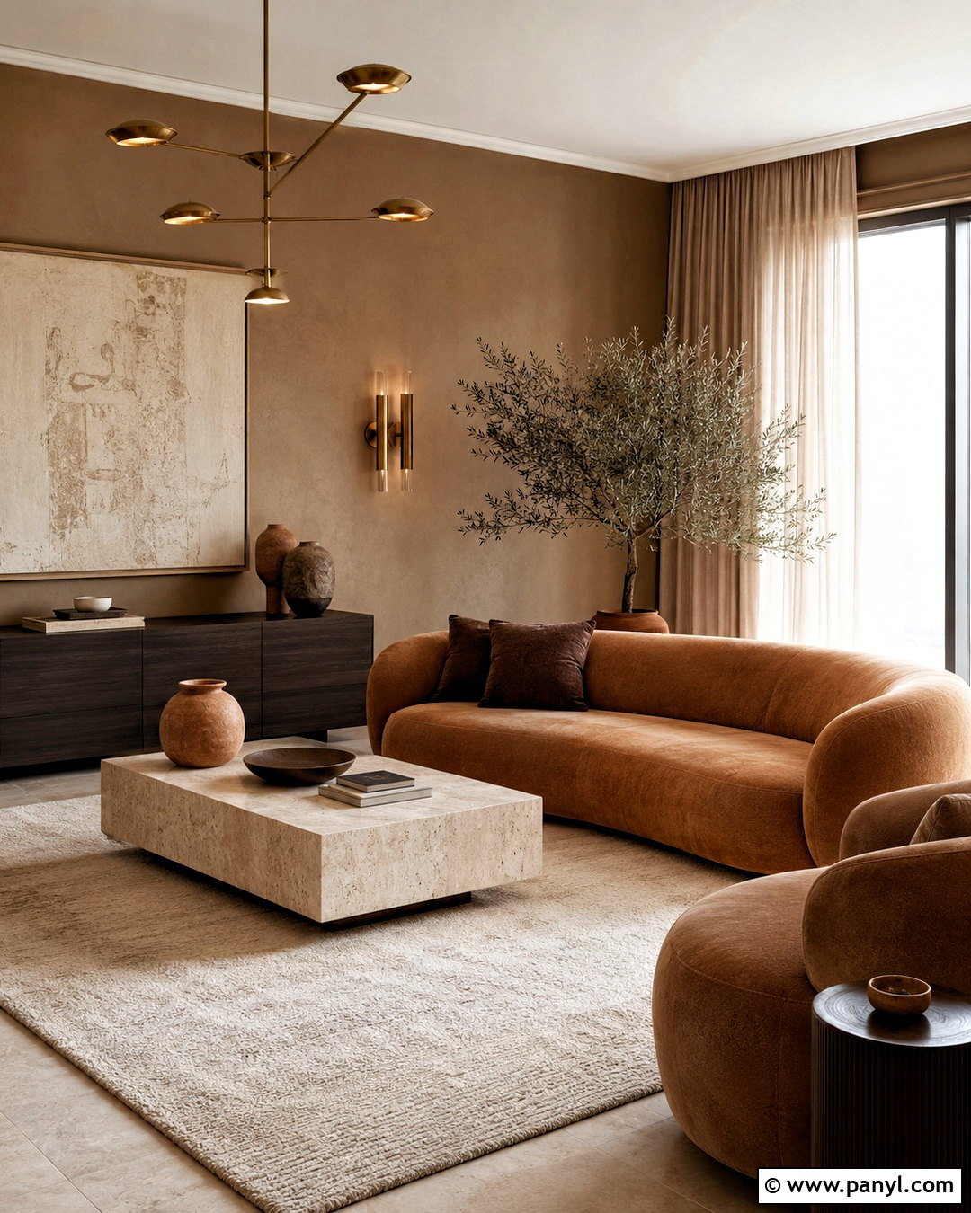 Mocha And Clay Living Room - 20 cozy living room warm colors