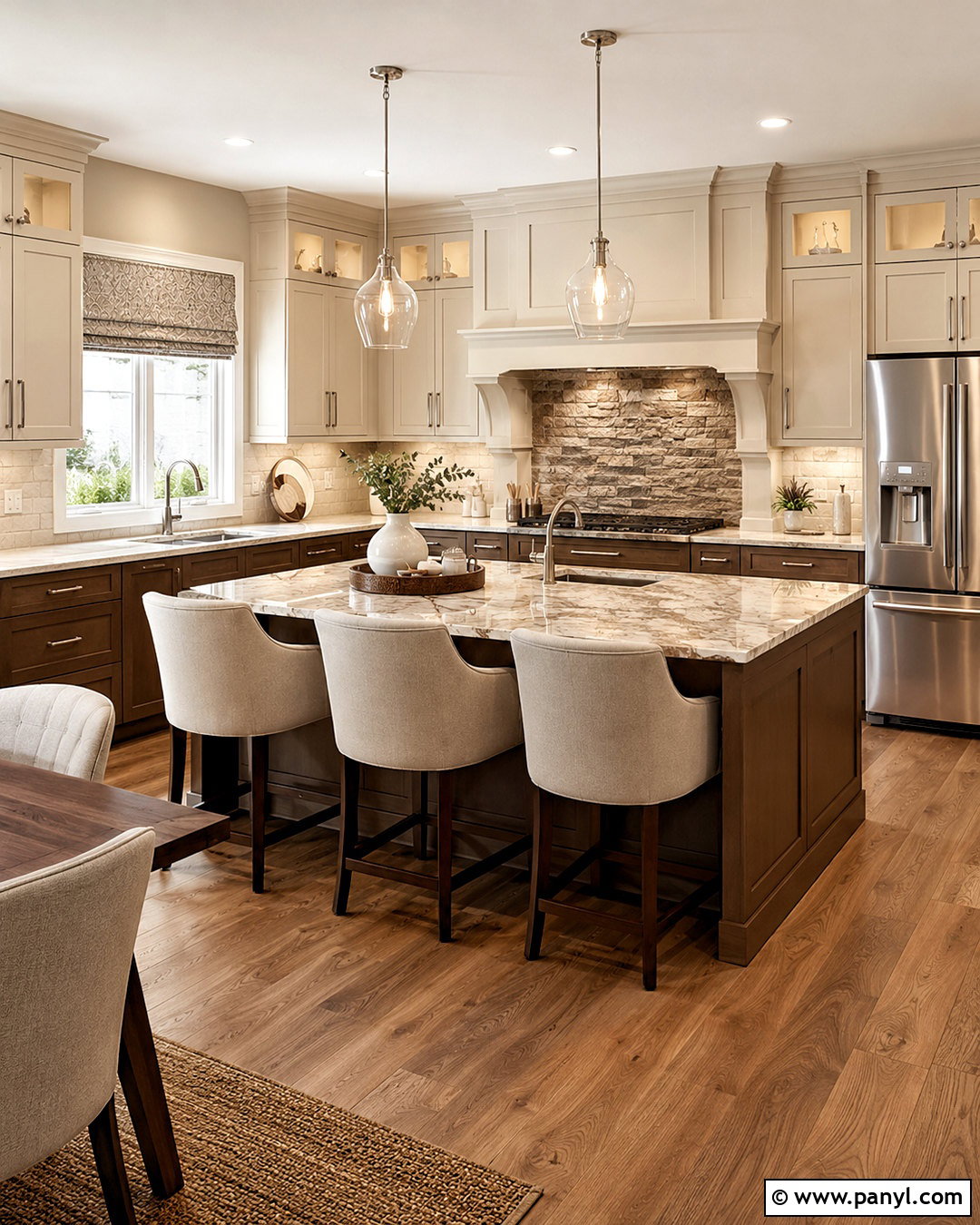 Mocha And Cream Transitional Kitchen - 20 brown and beige kitchen ideas