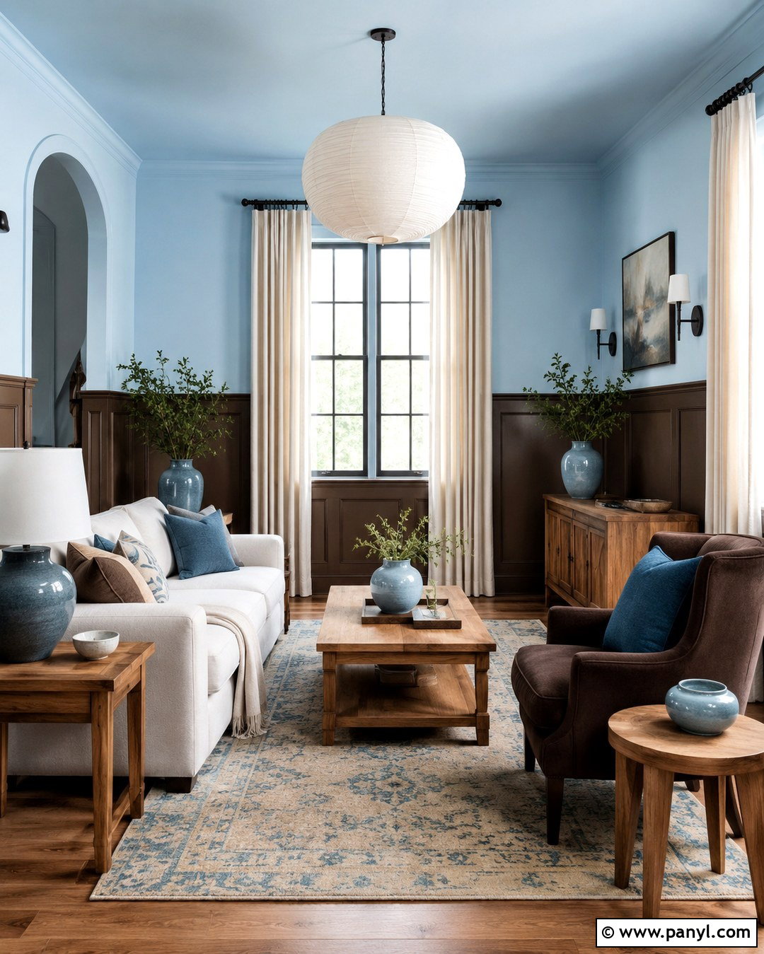 Mocha And Powder Blue Living Room Walls - 20 Living Room Color Combination Wall Ideas