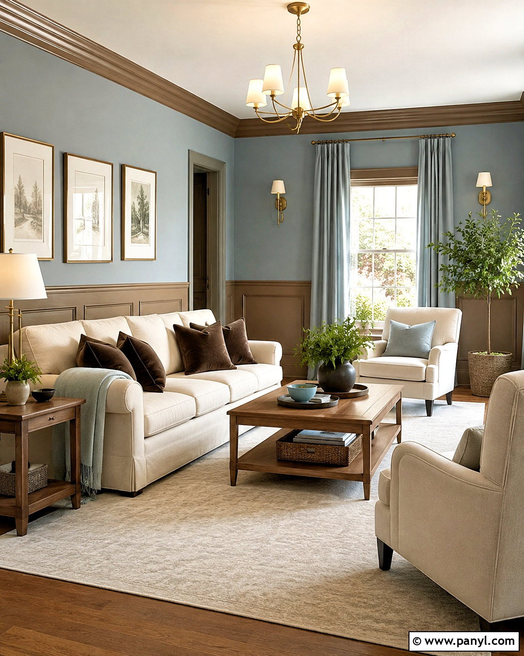 Mocha And Soft Blue Living Room - 35 wall color combinations living rooms