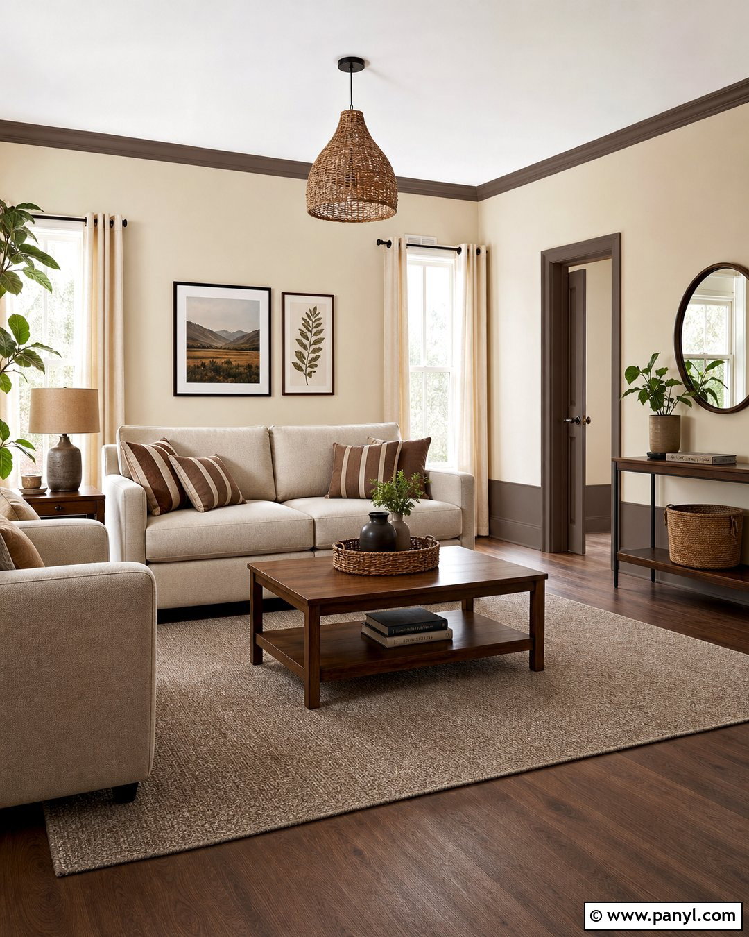 Mocha Baseboard Wall Border - 20 Neutral Color Wall Border Ideas