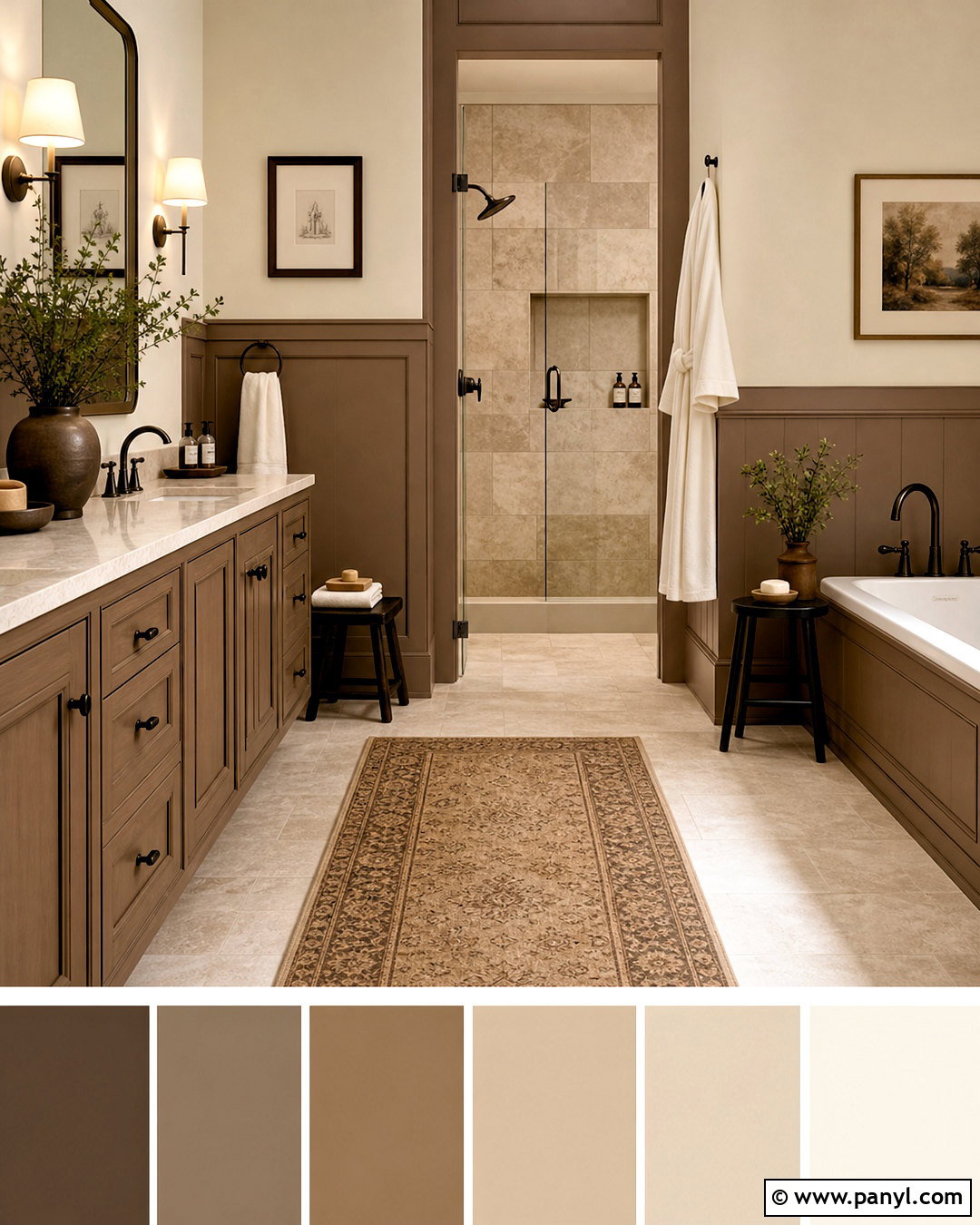 Mocha Brown And Cream Bathroom - 20 bathroom color palette ideas