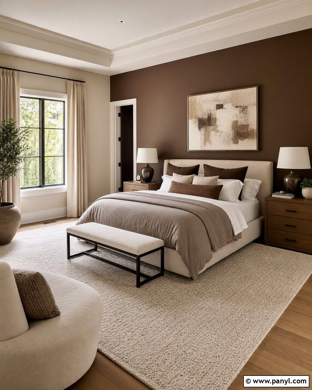 Mocha Brown And Linen Wall Color Combination - 25 Color Combination For Wall Ideas