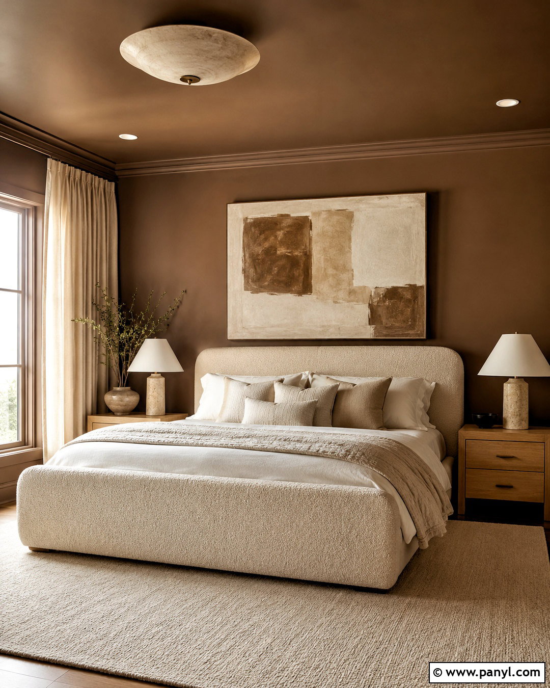 Mocha Brown Bedroom Ceiling And Walls - 20 ceiling painted same color as walls
