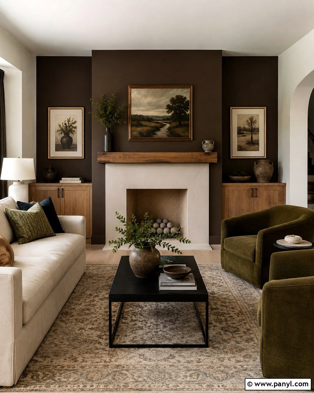 Mocha Brown Fireplace Wall - 20 Mocha Brown Walls