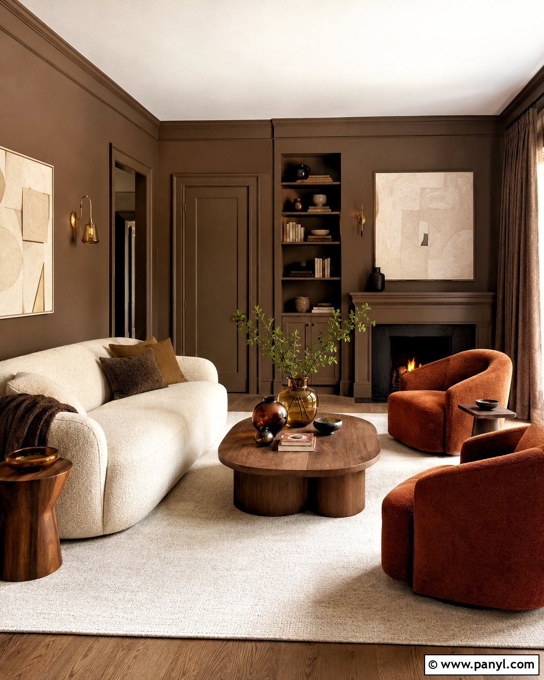 Mocha Brown Living Room Walls And Trim - 35 trim and walls same color ideas