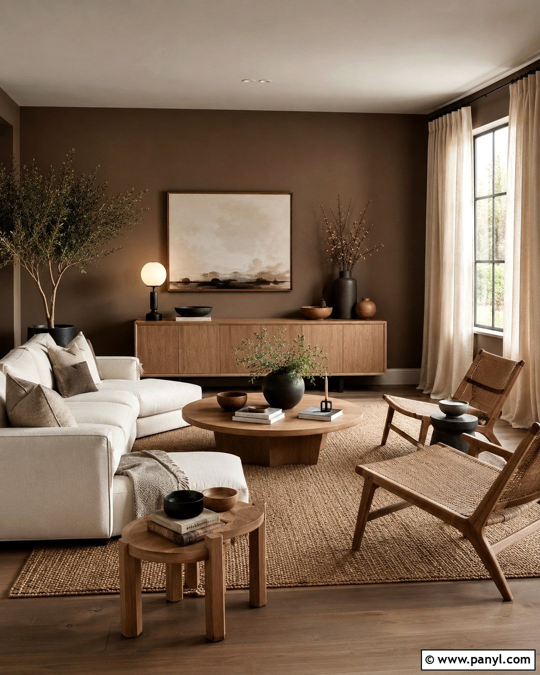 Mocha Brown Walls With Light Wood Furniture - 20 Mocha Brown Walls