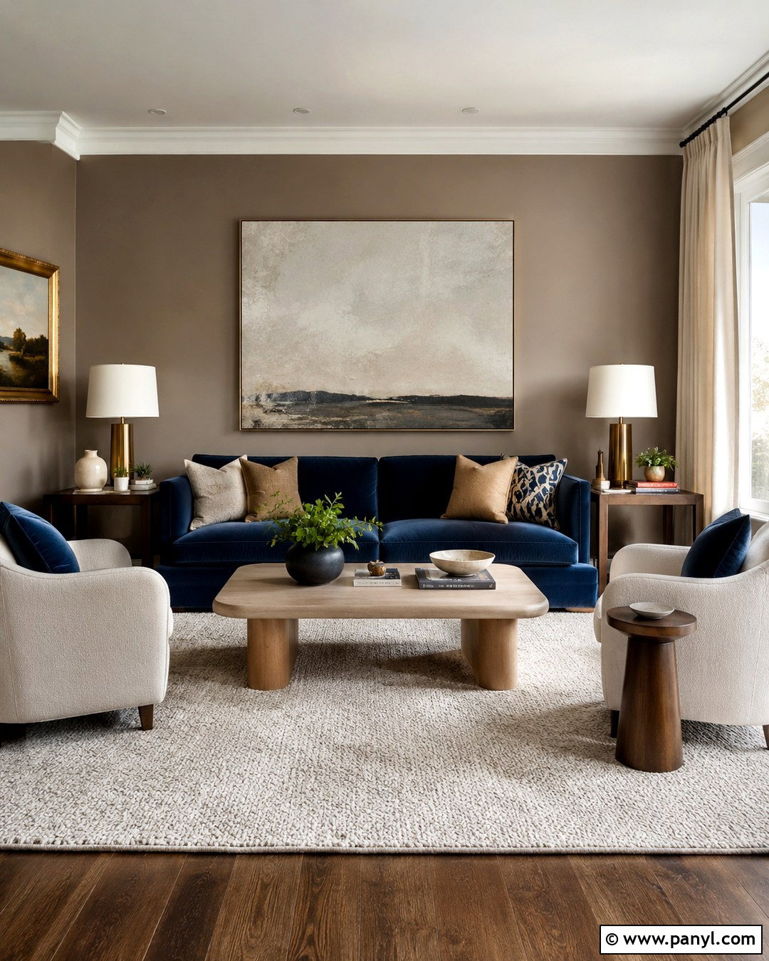Mocha Brown Walls With Navy Blue Furniture - 20 Mocha Brown Walls