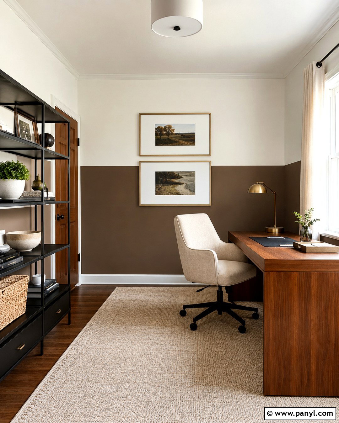 Mocha Brown and Warm White Office Walls - 20 Two Tone Brown Walls