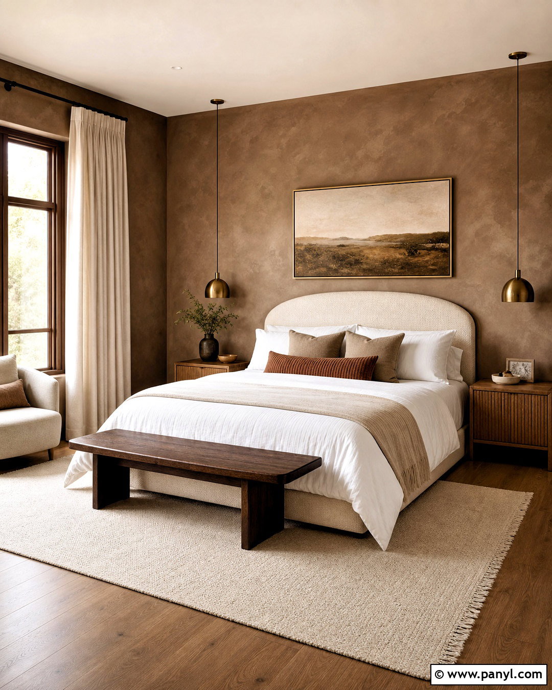 Mocha Color Wash Bedroom - 20 brown wall texture ideas