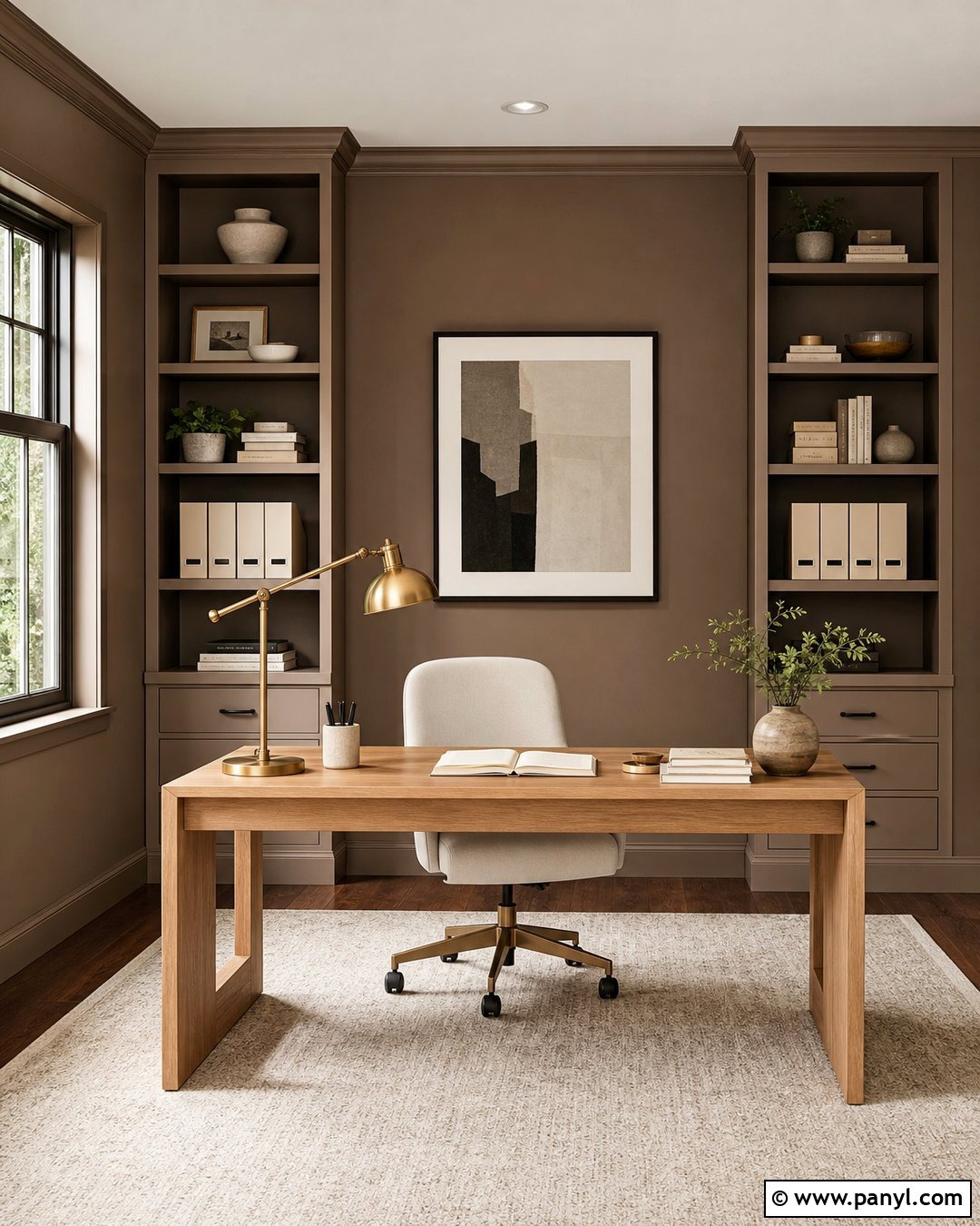 Mocha Home Office Walls - 50 home wall colour ideas