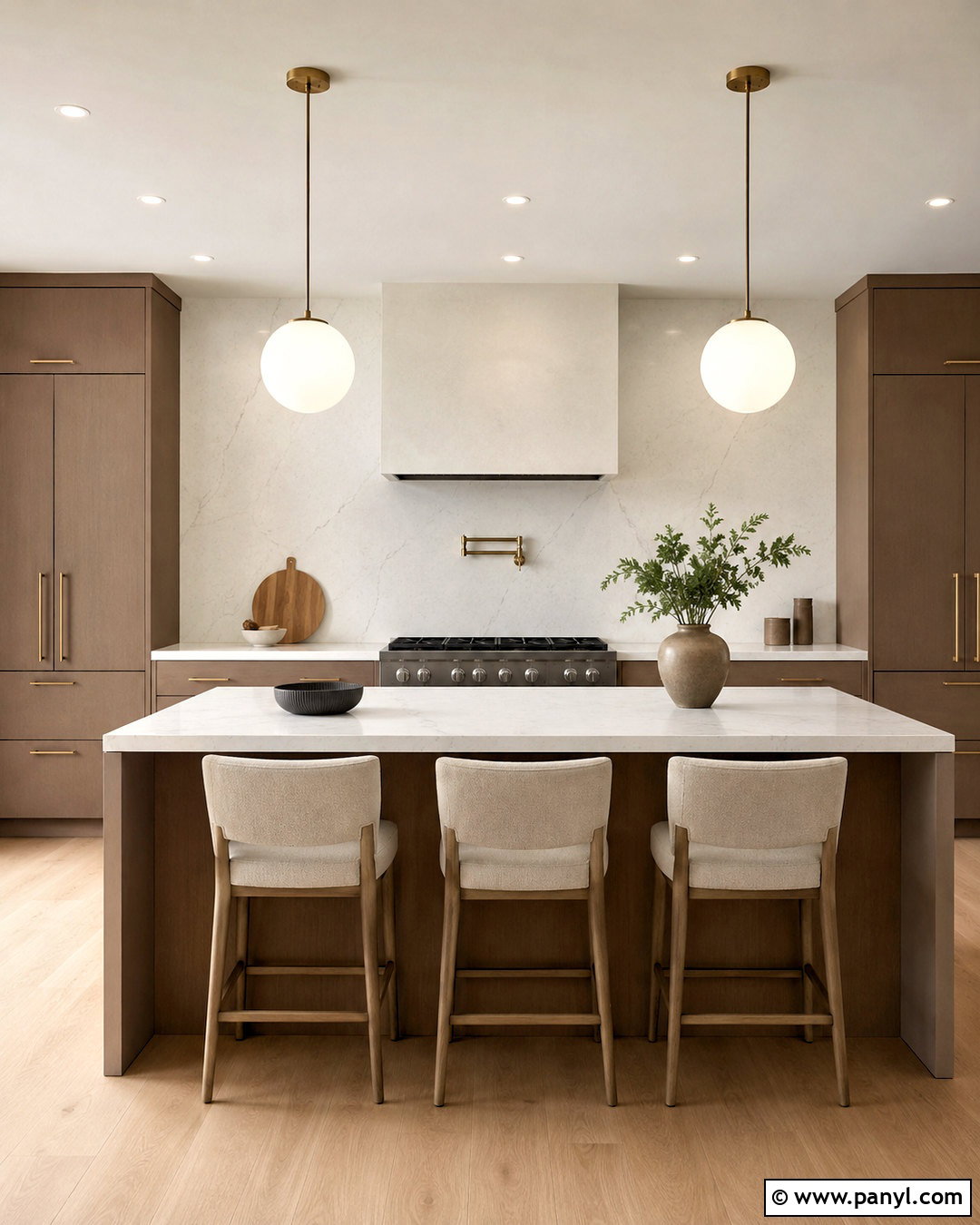 Mocha Kitchen Cabinets With White Quartz - 20 mocha kitchen ideas