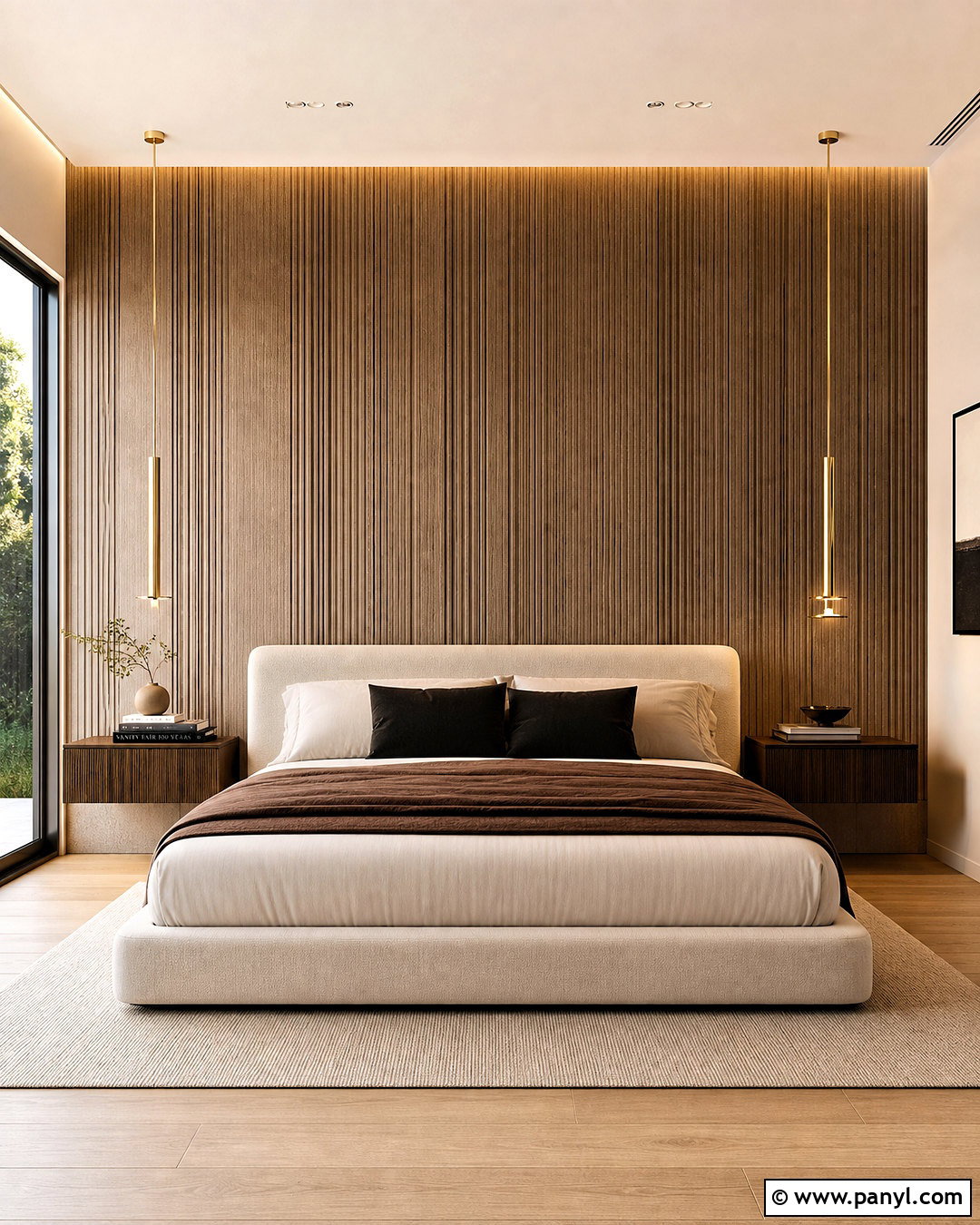 Mocha Ribbed Plaster Texture Wall - 20 bedroom texture paint wall ideas