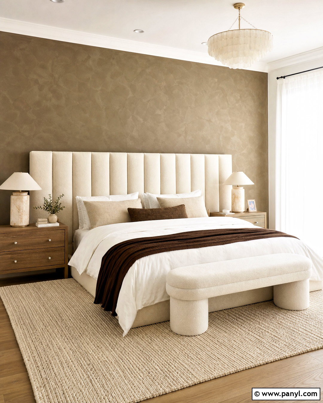Mocha Roman Clay Bedroom - 20 roman clay walls