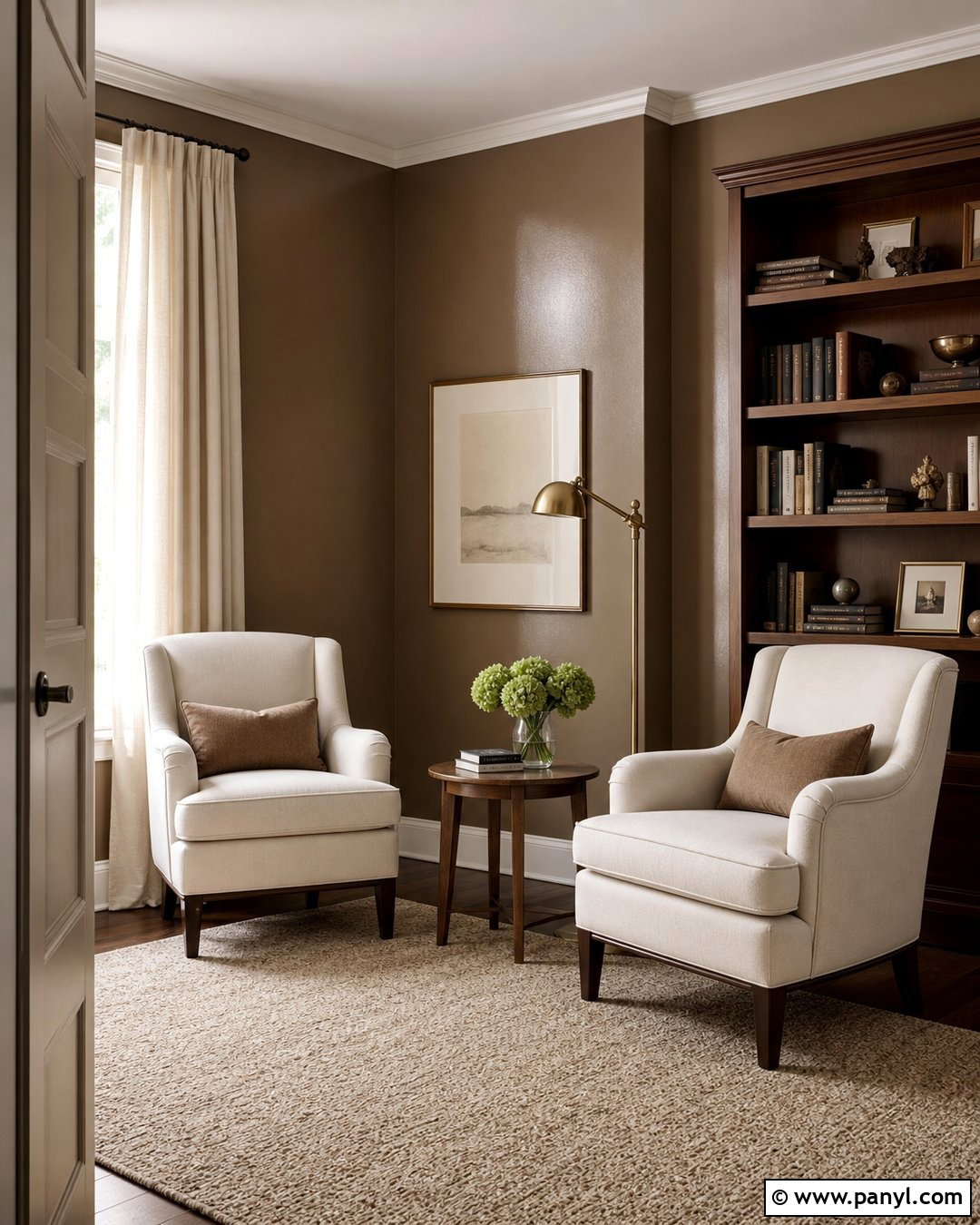 Mocha Semi Gloss Reading Room Walls - 30 Semi Gloss Paint On Walls