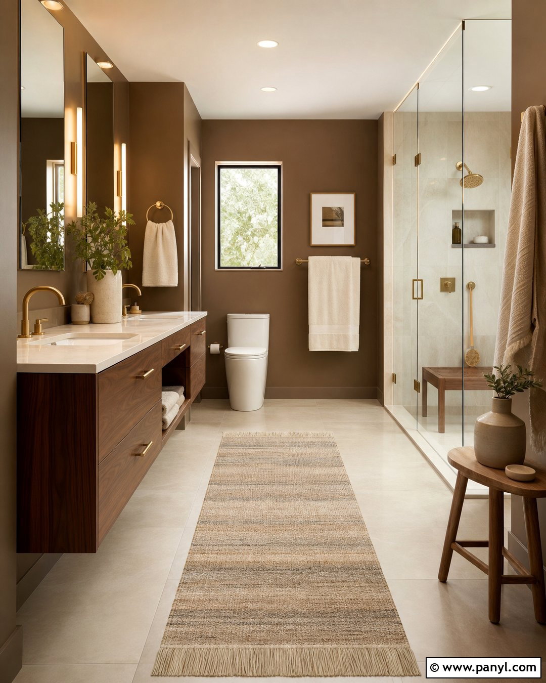 Mocha Walls With Ivory Porcelain Floors - 25 Wall Floor Color Combination Ideas