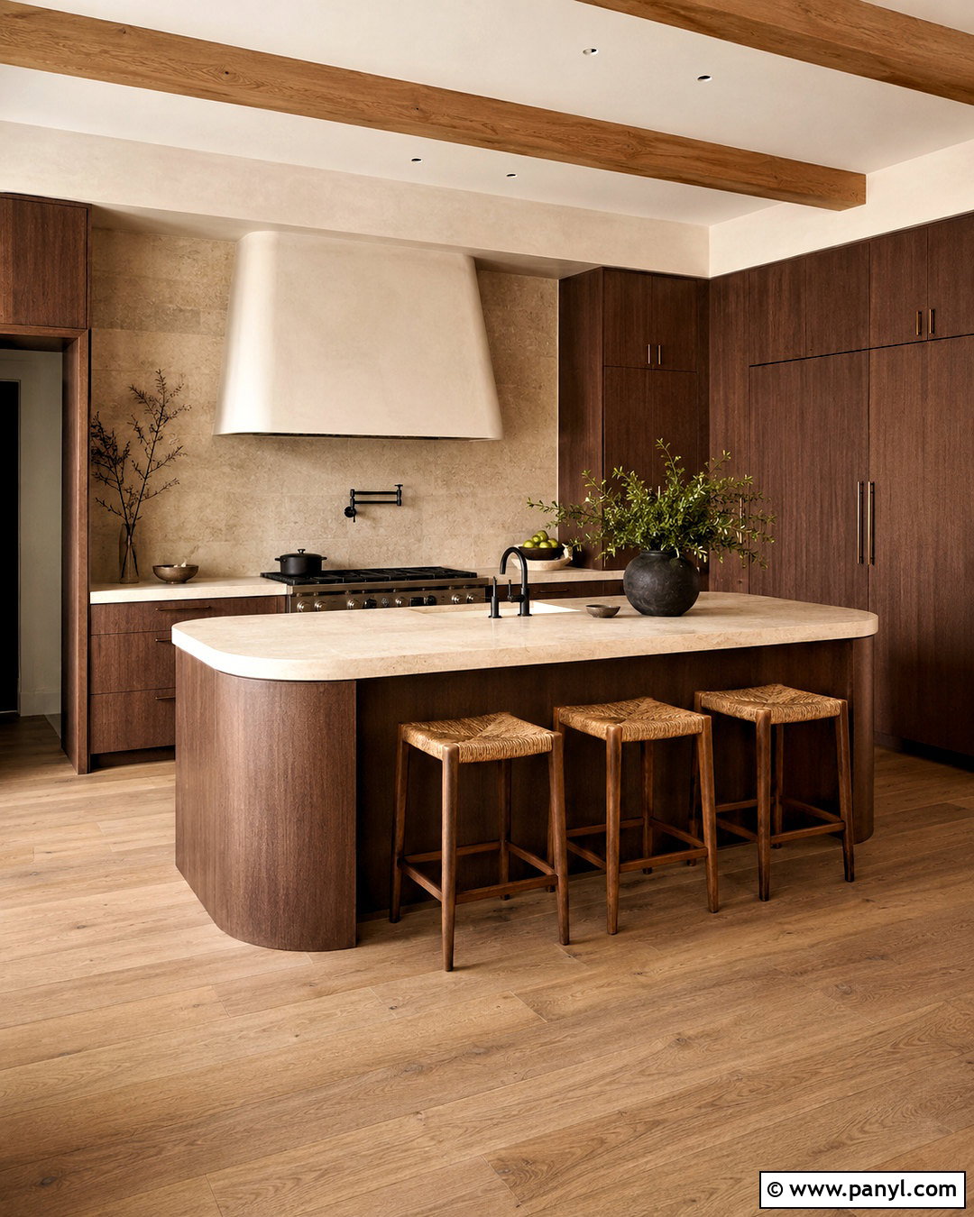 Mocha Walnut Kitchen With Natural Wood - 20 mocha kitchen ideas
