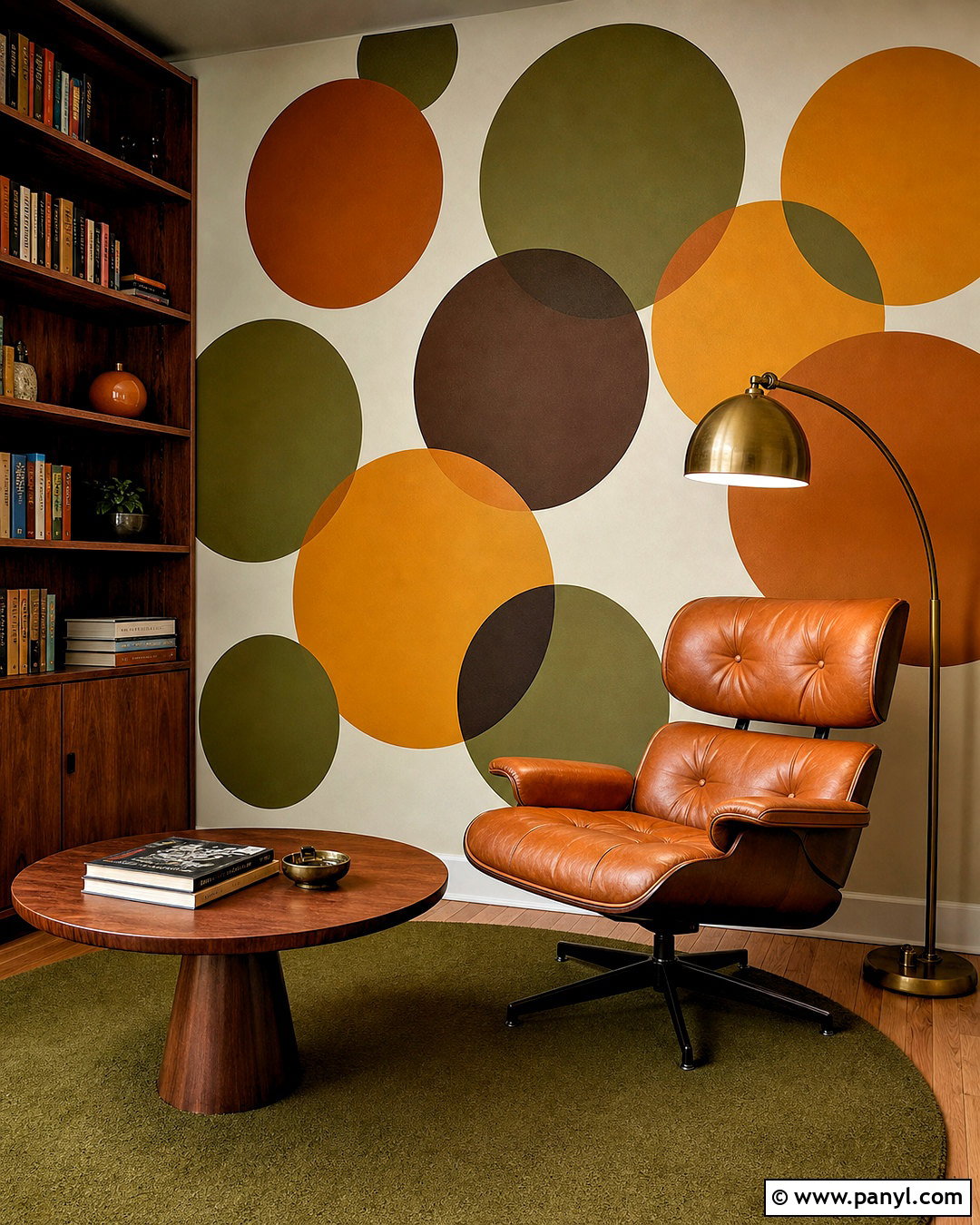 Mod Circle Wall Mural - 20 retro wall mural ideas