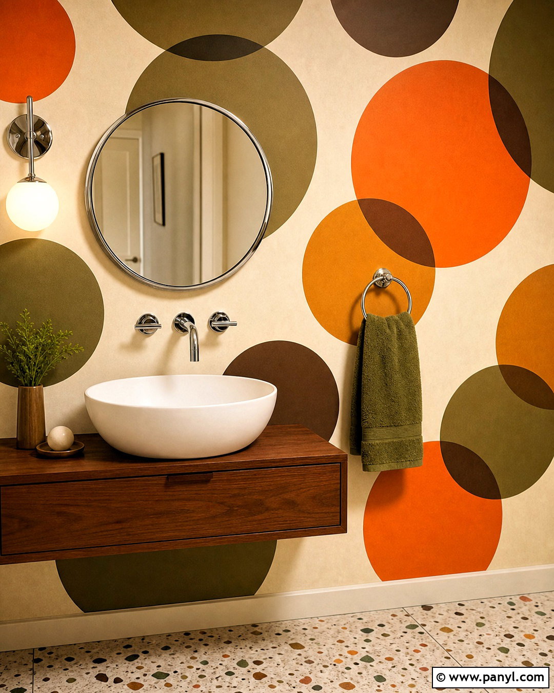 Mod Circle Wall Mural - 20 70s wall mural ideas