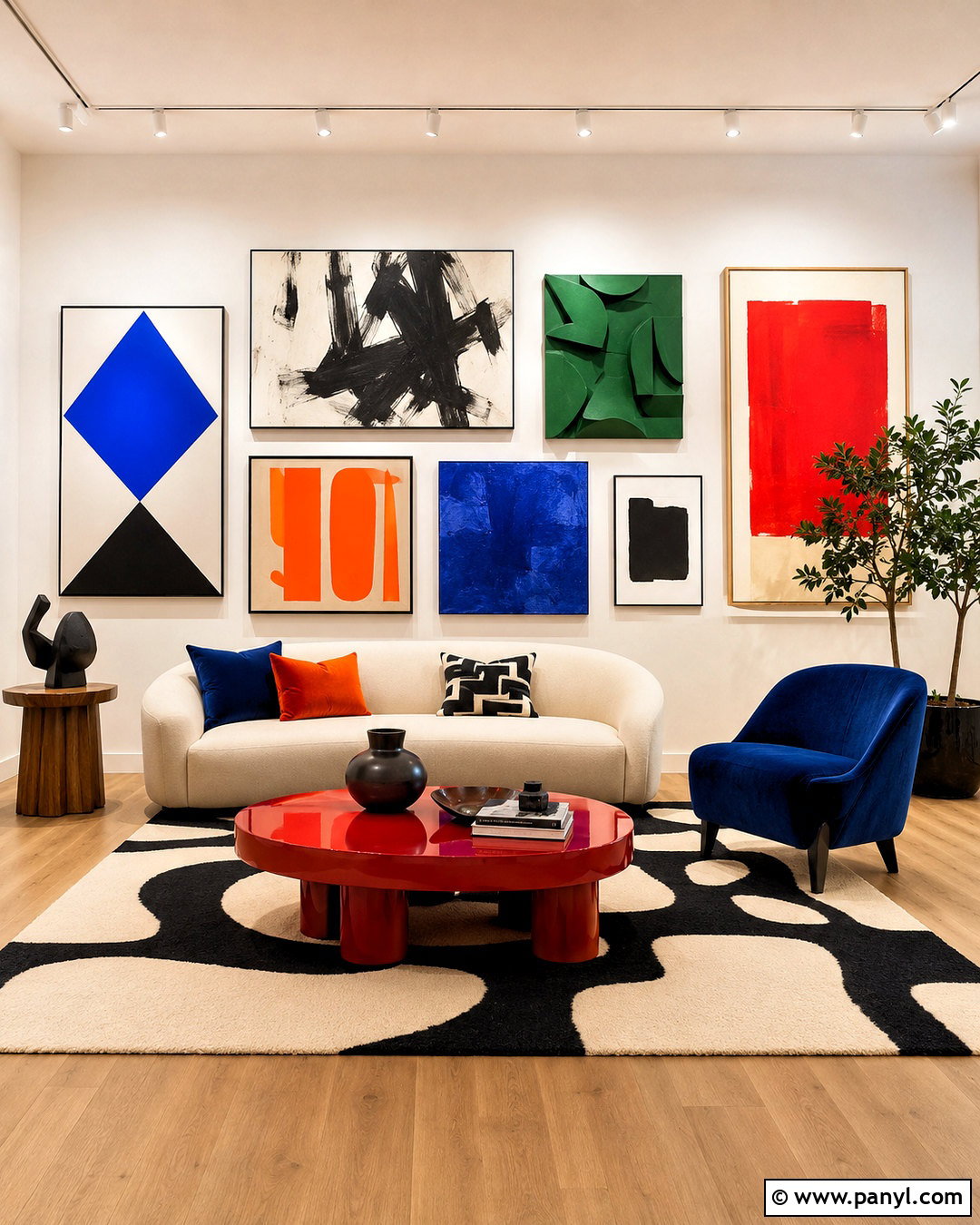 Modern Abstract Gallery Wall - 20 maximalist gallery wall ideas