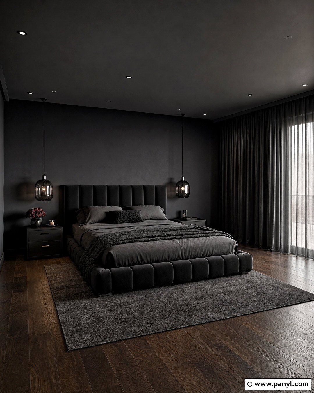 Modern All Black Bedroom - 20 all black room ideas