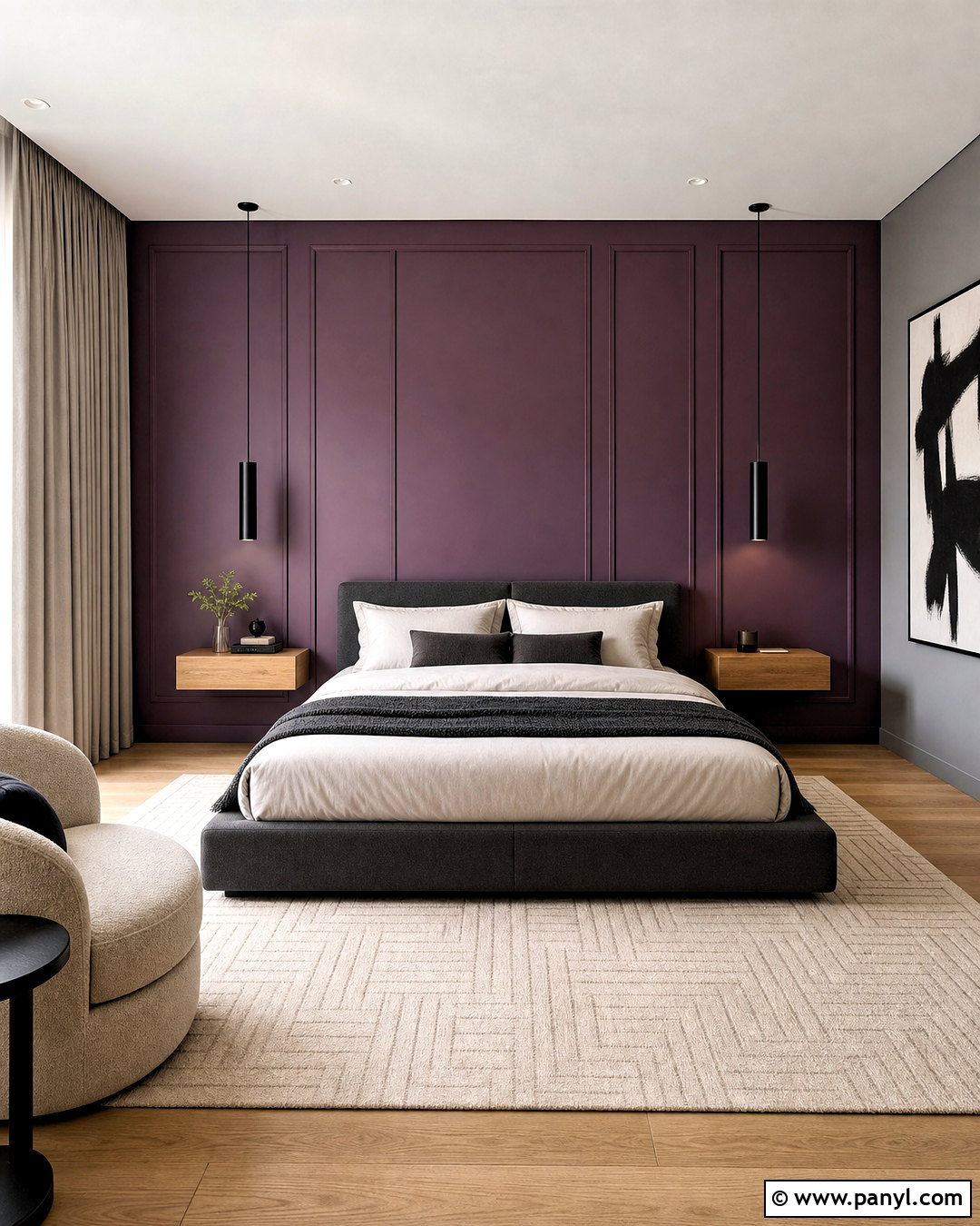 Modern Aubergine Bedroom - 20 aubergine bedroom ideas