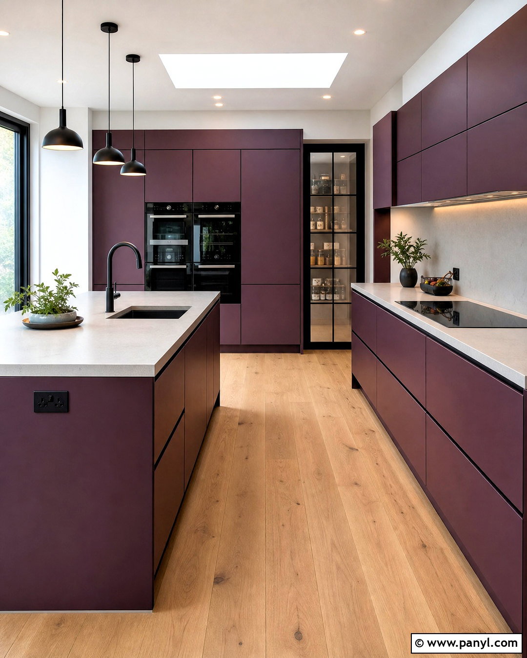 Modern Aubergine Kitchen With Black Accents - 20 aubergine kitchen ideas