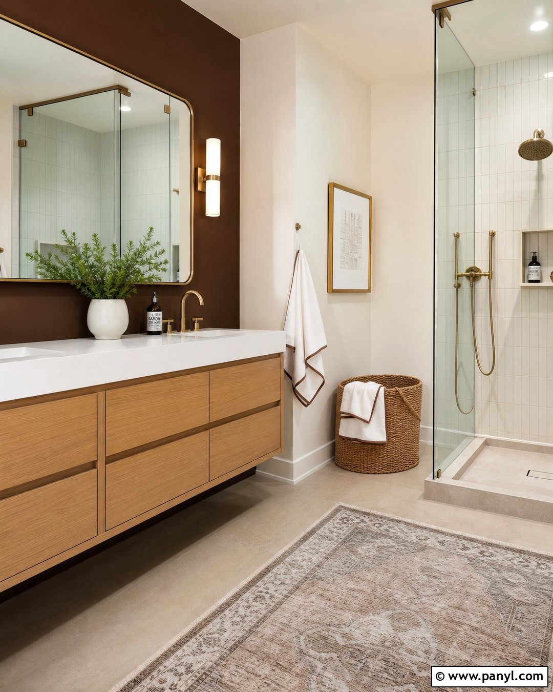 Modern Bathroom With Brown Accent Wall - 20 Modern Bathroom With Brown Walls