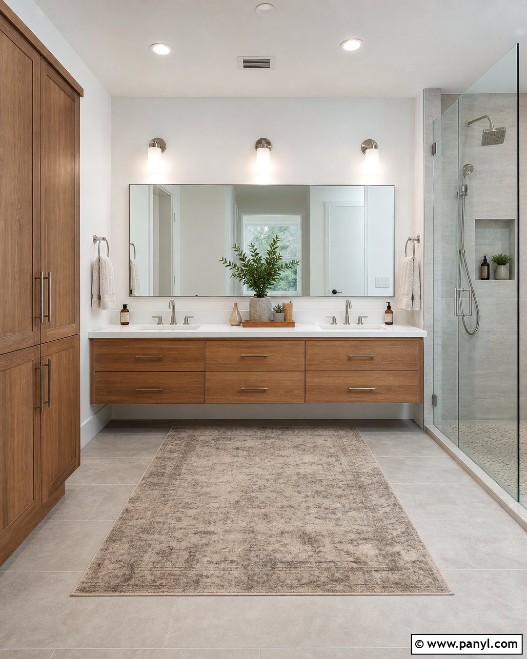 Modern Bathroom With Double Vanity - 20 Modern Bathroom With White Walls