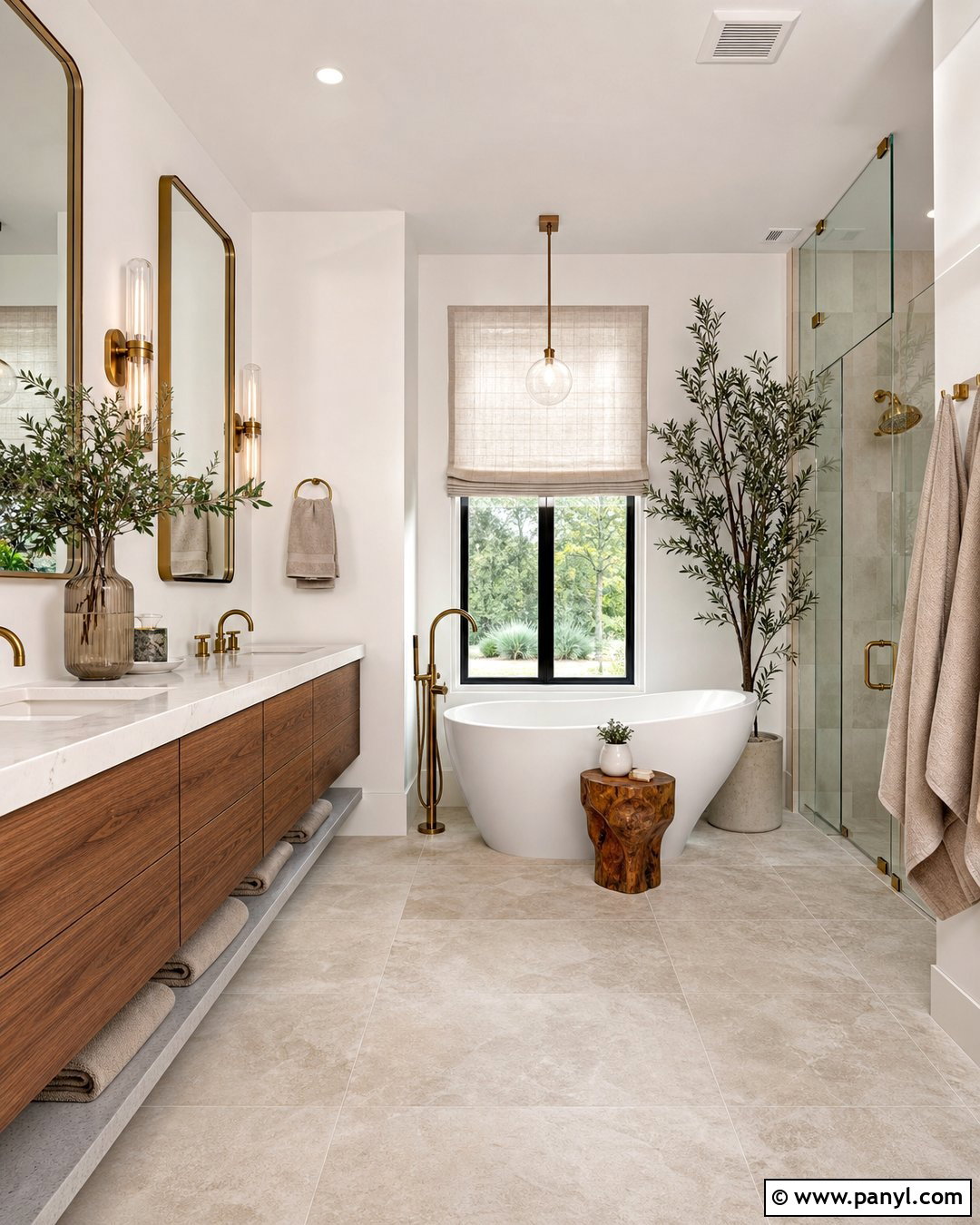 Modern Bathroom With Freestanding Tub - 20 Modern Bathroom With White Walls