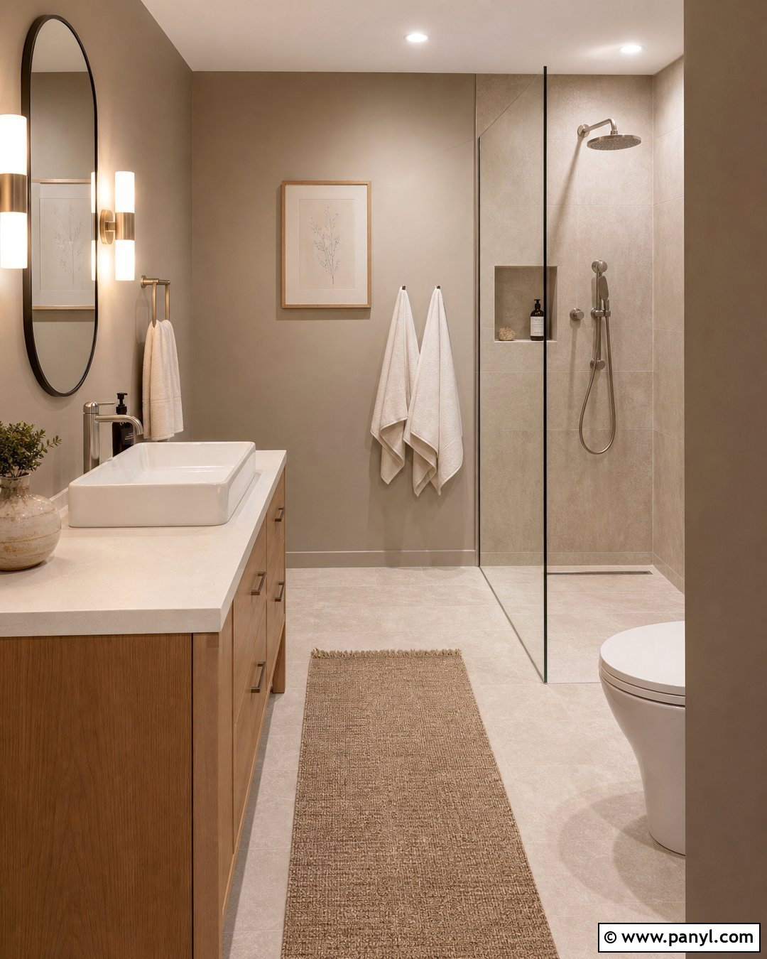 Modern Bathroom With Taupe Brown Walls - 20 Modern Bathroom With Brown Walls