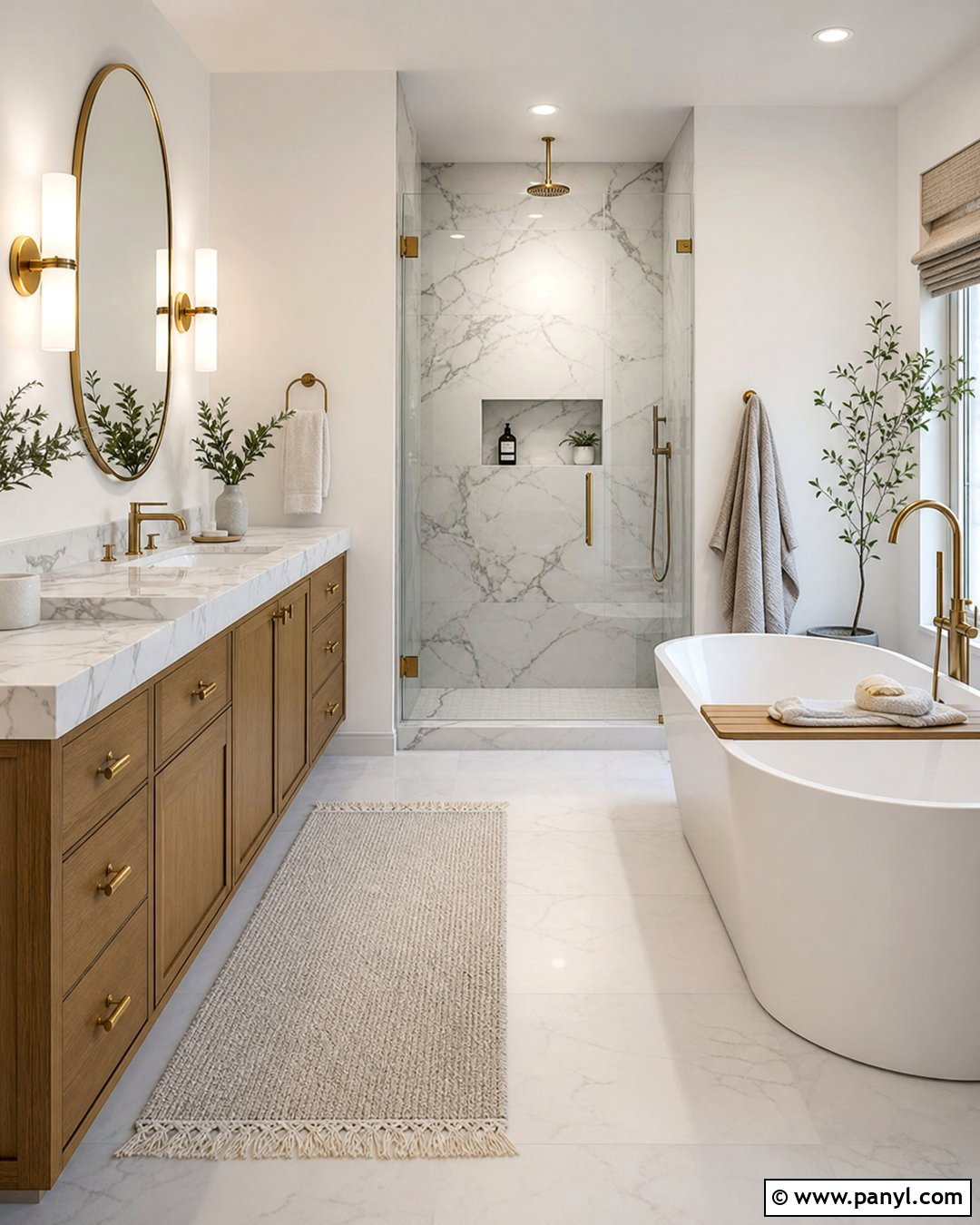 Modern Bathroom With White Marble - 20 Modern Bathroom With White Walls