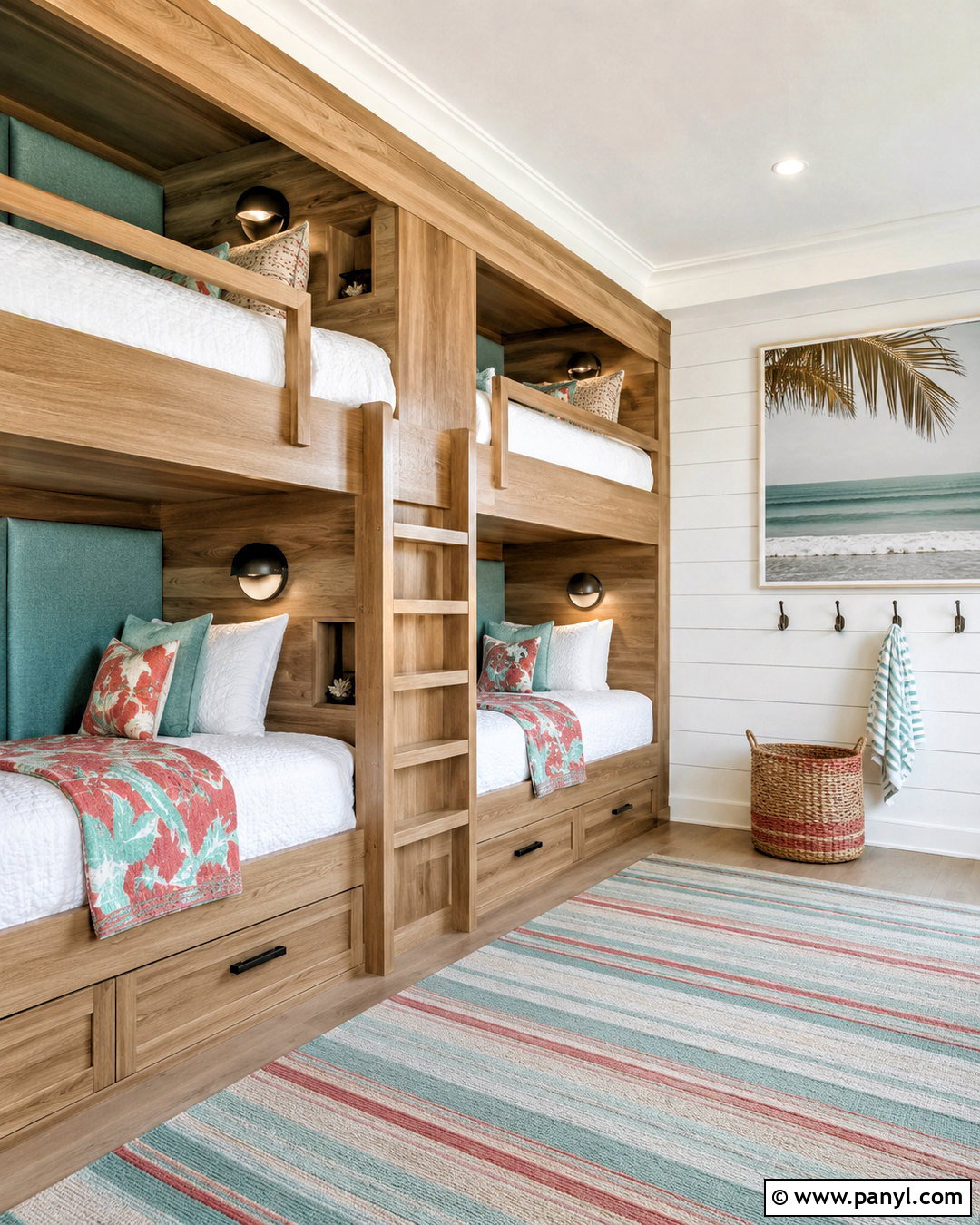 Modern Beach House Bunk Room - 20 modern beach house interior design ideas