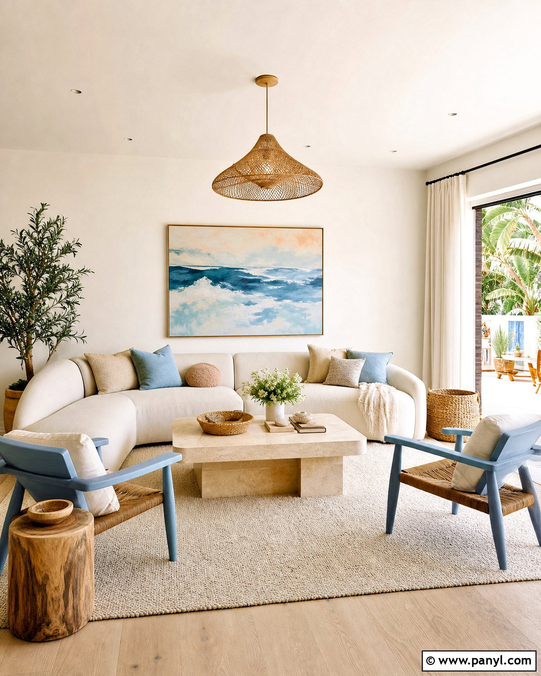 Modern Beachy Living Room - 20 beachy interior design ideas