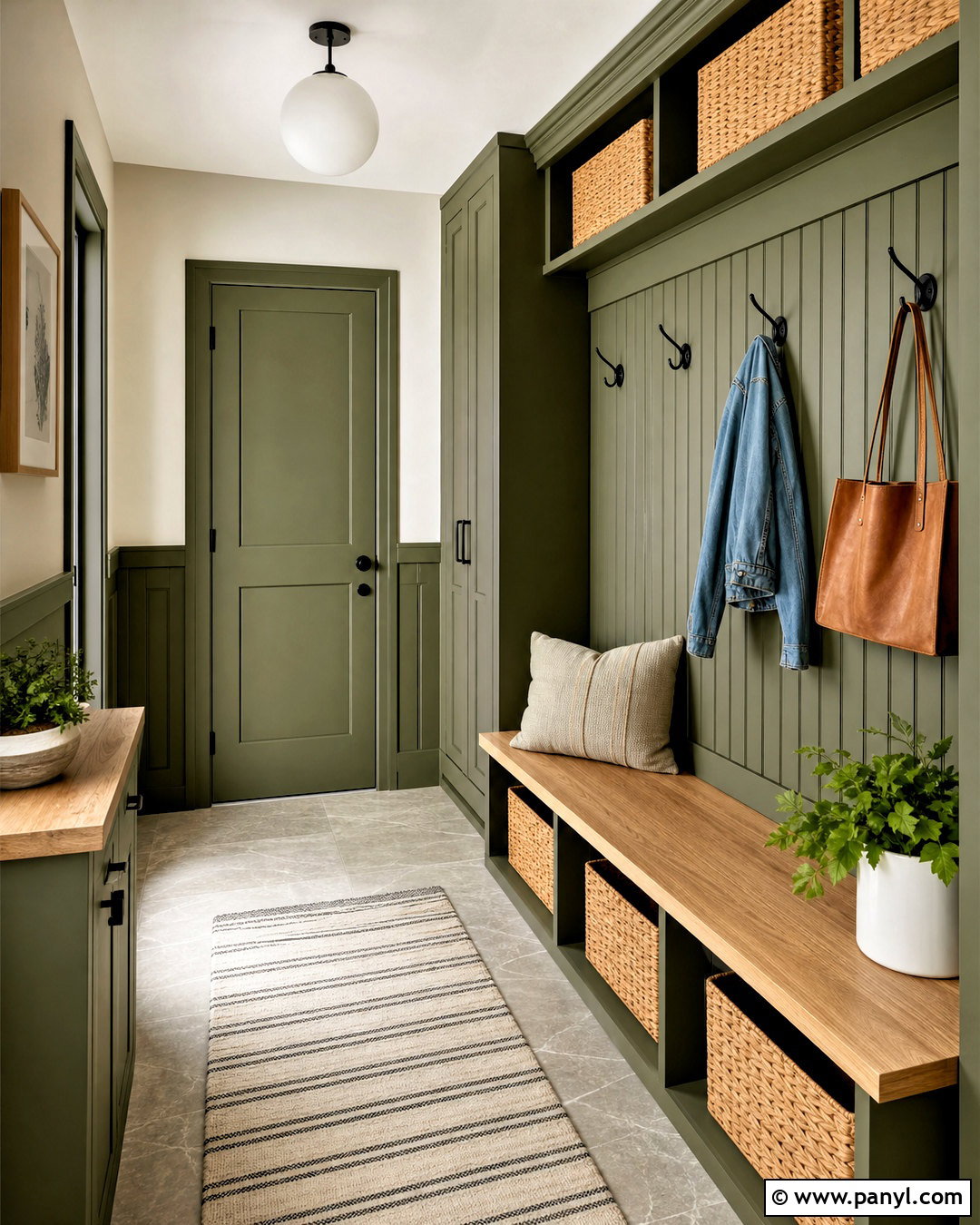 Modern Beadboard Mudroom - 20 modern wainscoting ideas