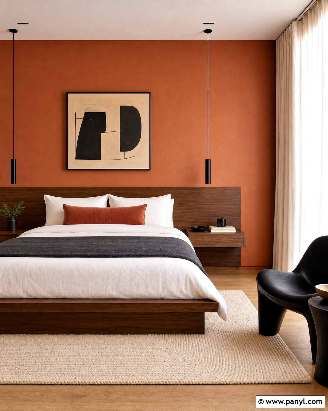 Modern Bedroom With Terracotta Walls - 20 terracotta bedroom walls